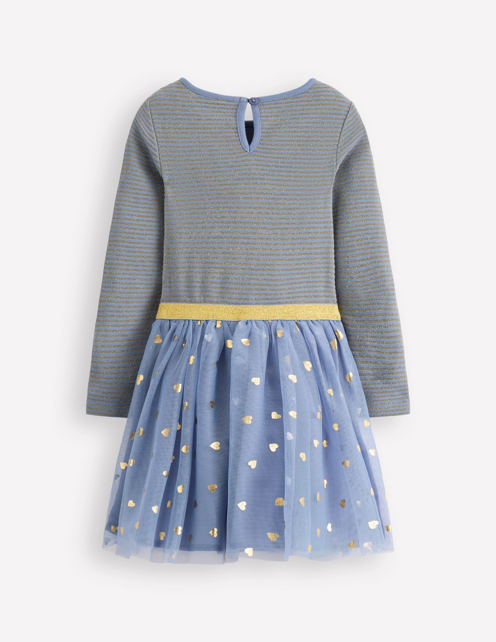 Twirly Tulle Mix Dress-Stormbolt Blue/ Gold Confetti - Image 5
