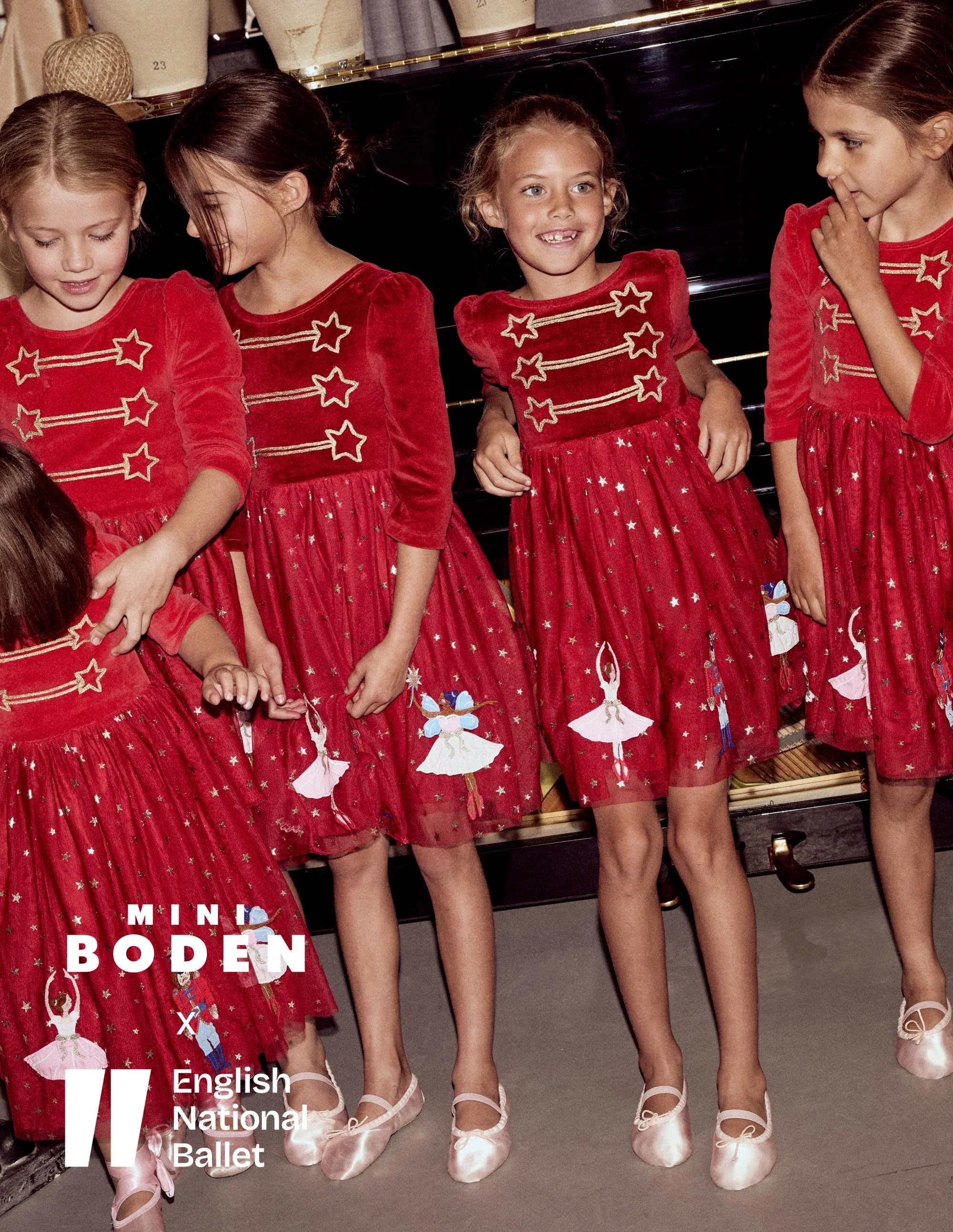 Velour Tulle Appliqué Dress-Carmine Red Nutcracker - Image 4