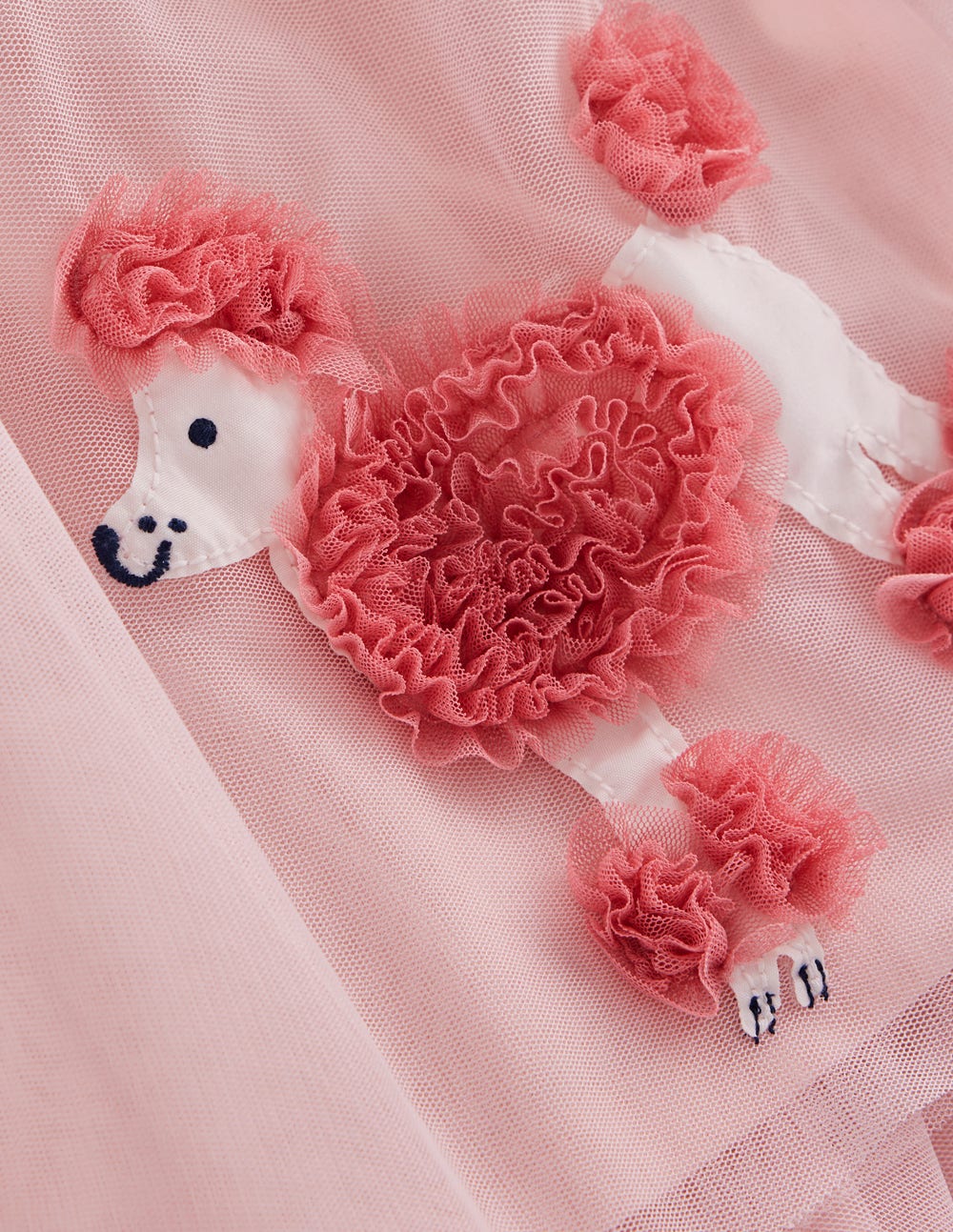 Velour Tulle Appliqué Dress-Chalk Pink Poodles - Image 3