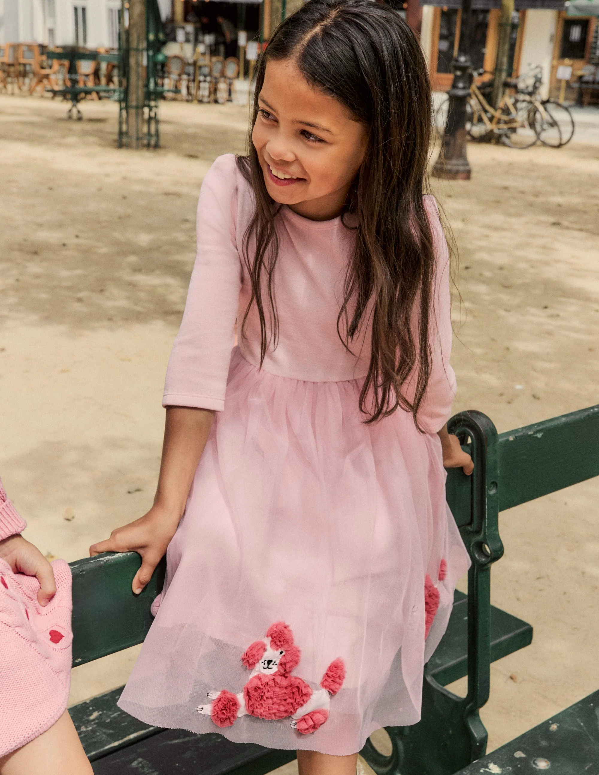 Velour Tulle Appliqué Dress-Chalk Pink Poodles - Image 4