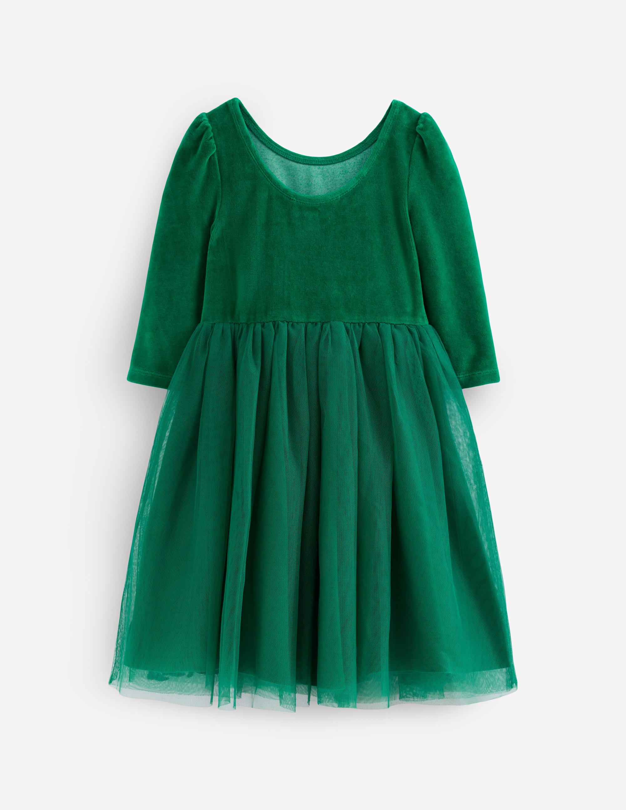 Velour Tulle Appliqué Dress-Jewel Green Halloween - Image 2