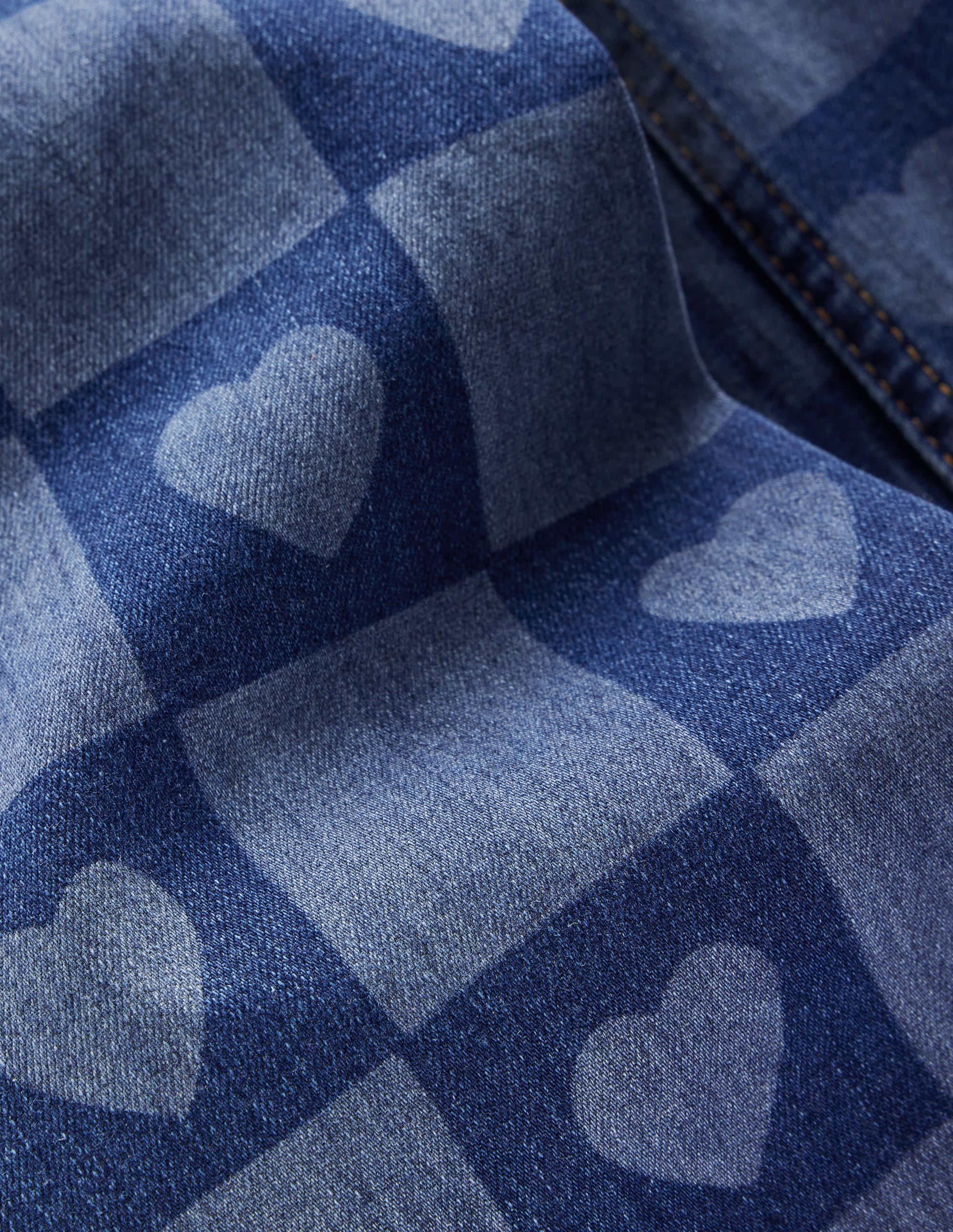 Wide Leg Jean-Heart Checkerboard Denim - Image 3