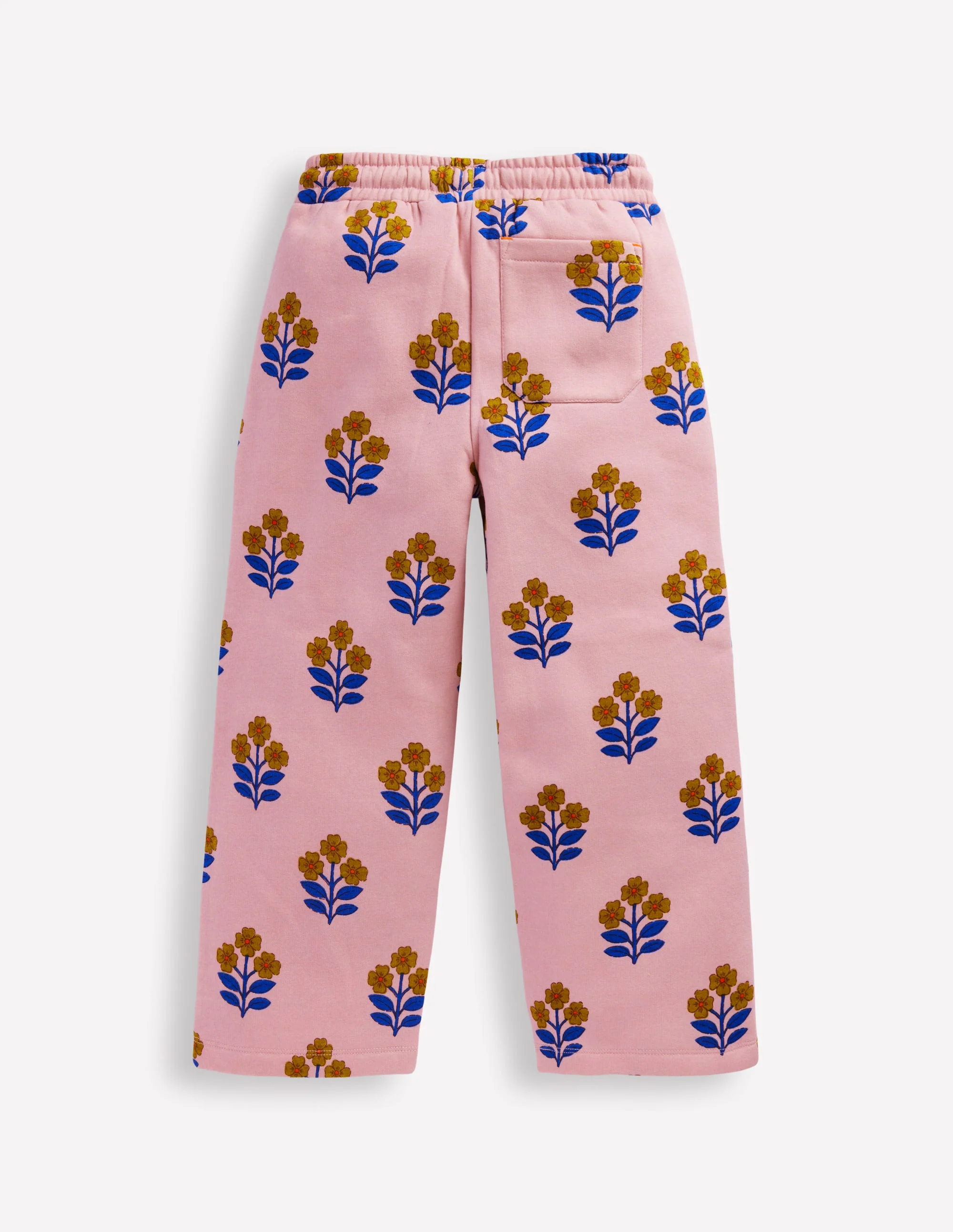 Wide Leg Printed Jogger-Formica Pink Woodblock Flower - Image 6