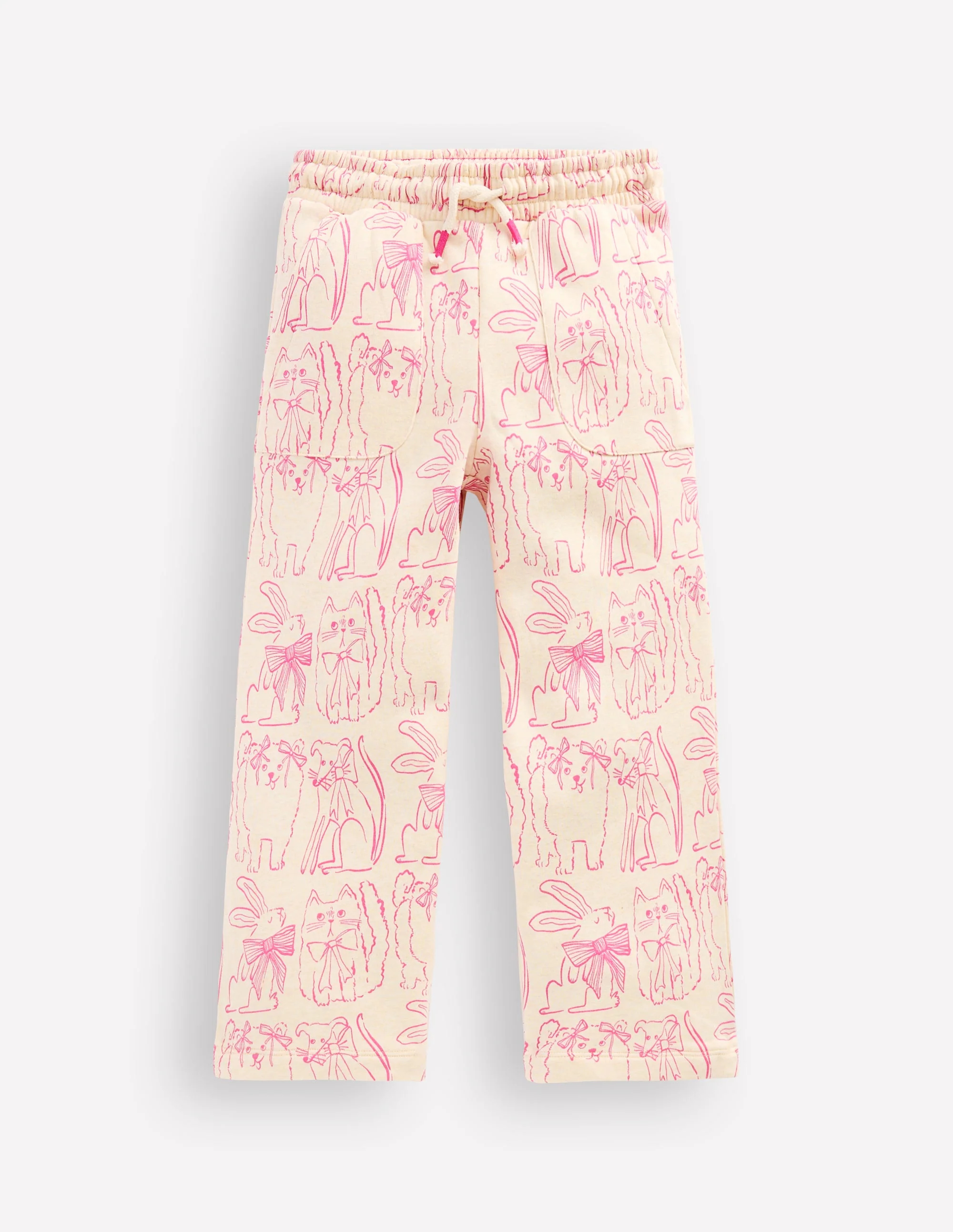 Wide Leg Printed Jogger-Oatmeal Cats - Image 4