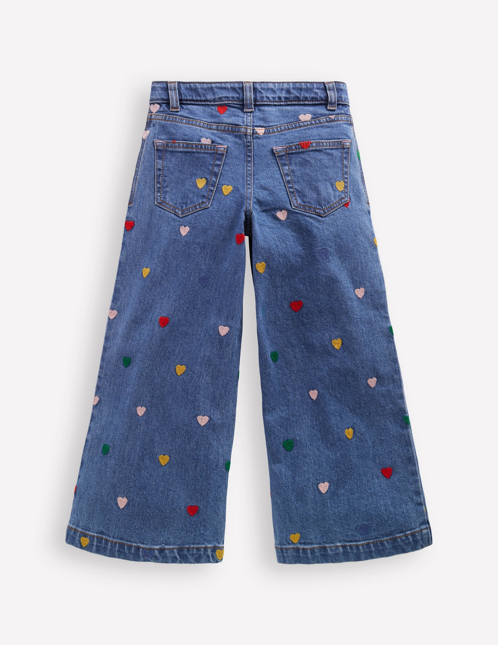 Wide Leg Trouser-Mid Vintage Denim Hearts - Image 2