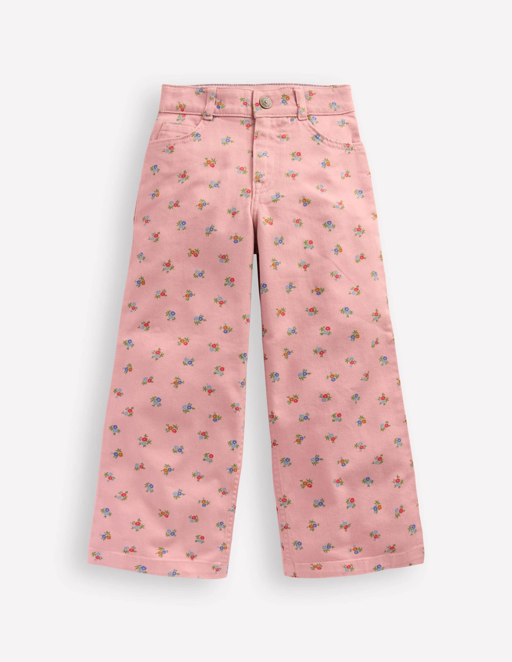 Wide Leg Trouser-Vintage Pink Ditsy - Image 3