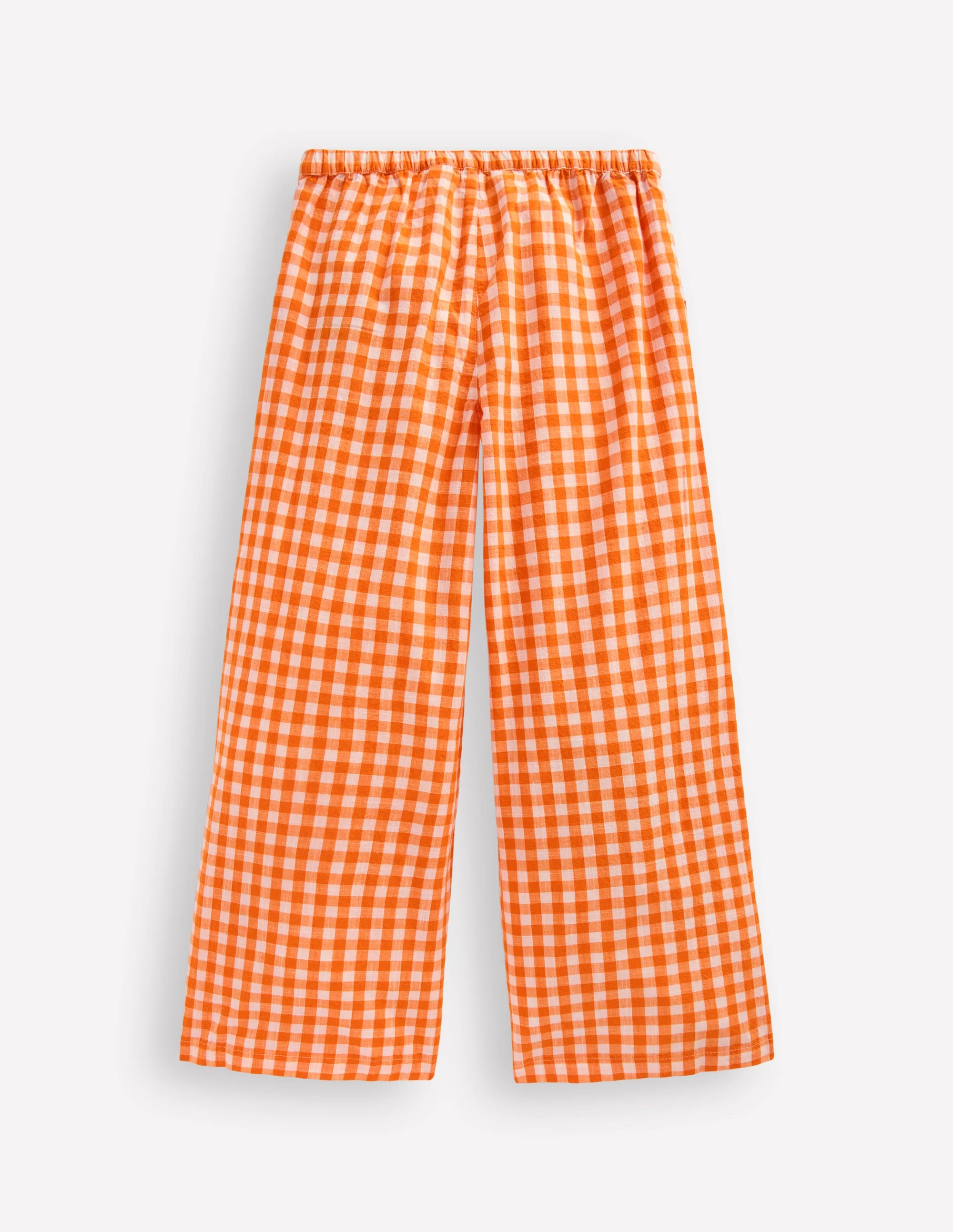 Wide Leg Trousers-Orange/Ivory Gingham - Image 3