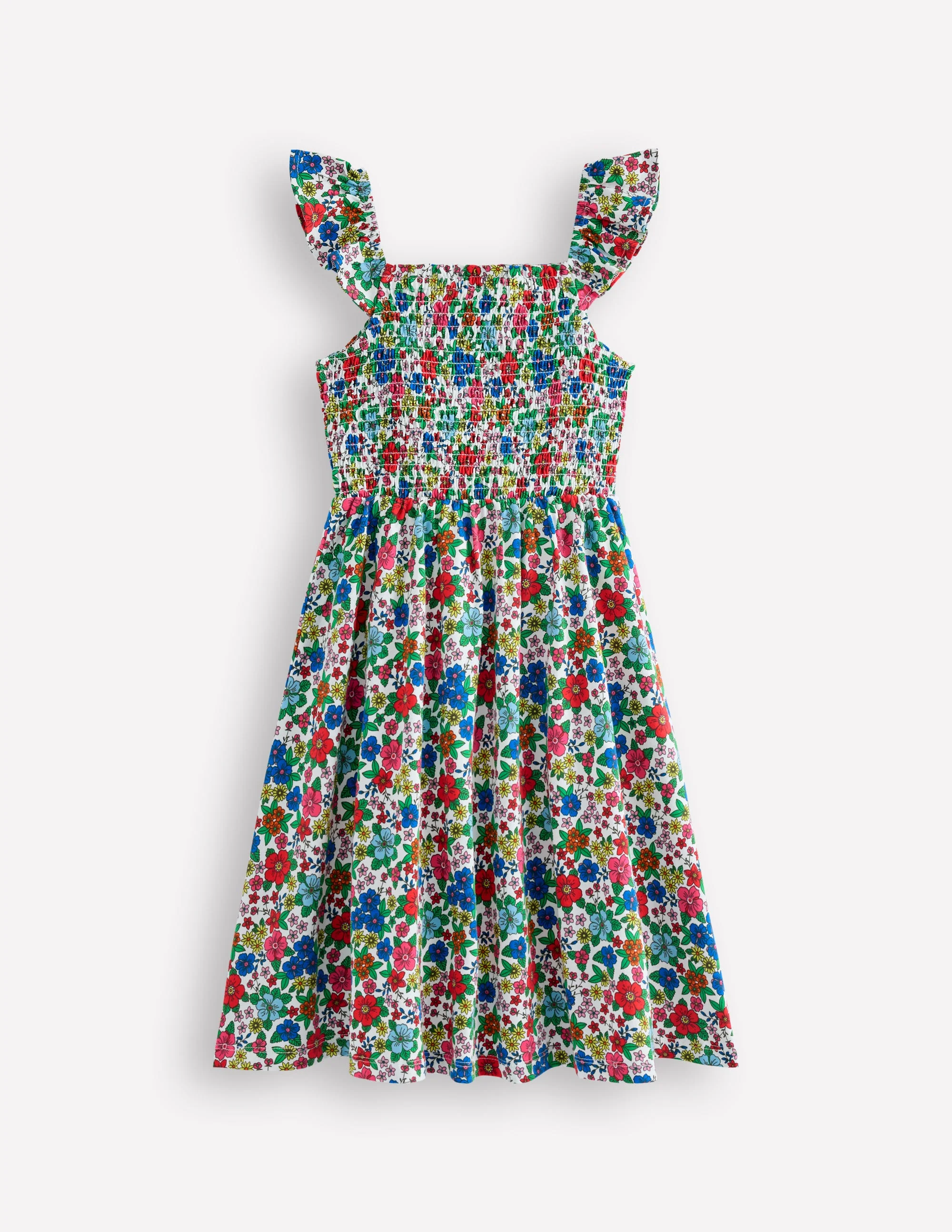 Willa Shirred Jersey Dress-Multi Holiday Flowerbed - Image 2