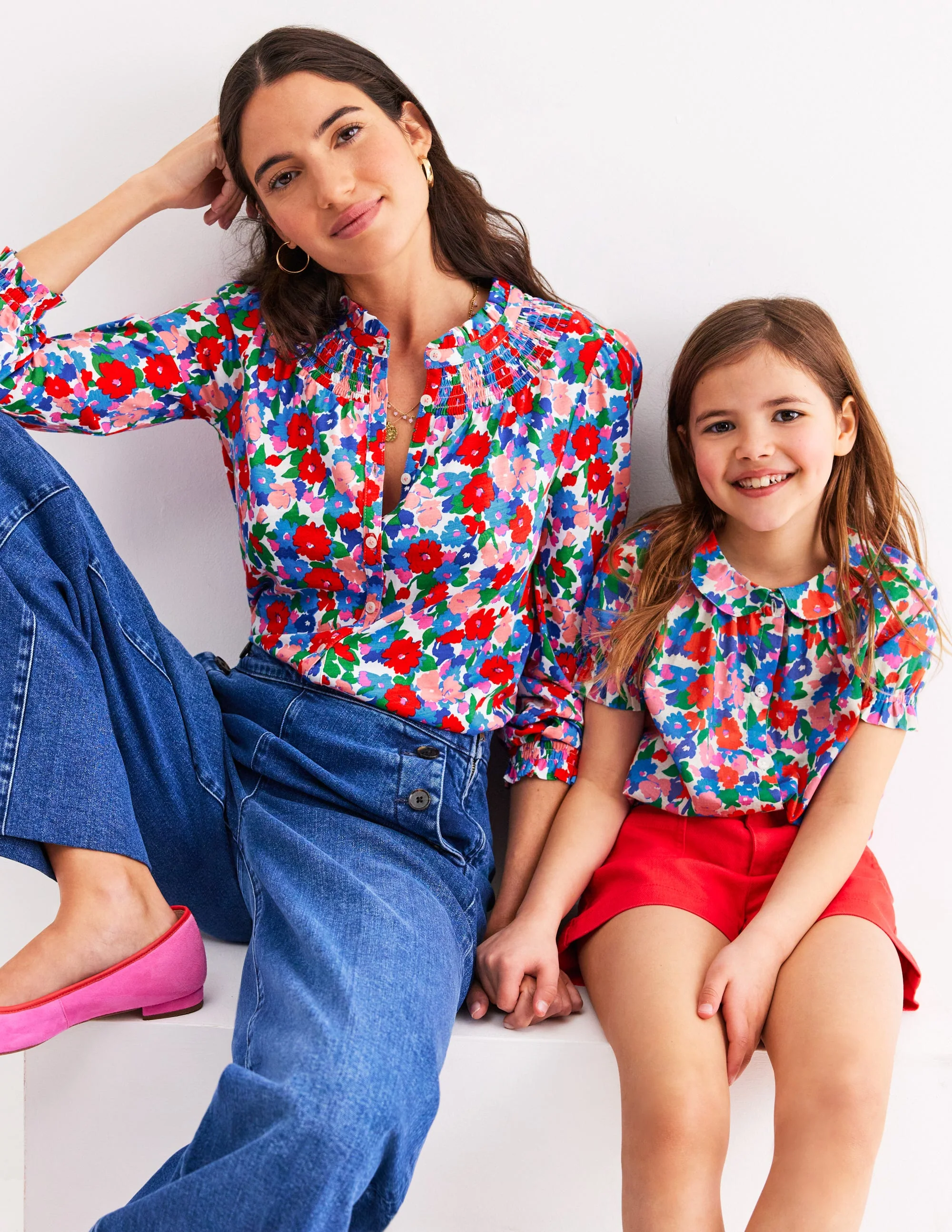 Woven Collared Top-Multi Flower Bunch - Image 4