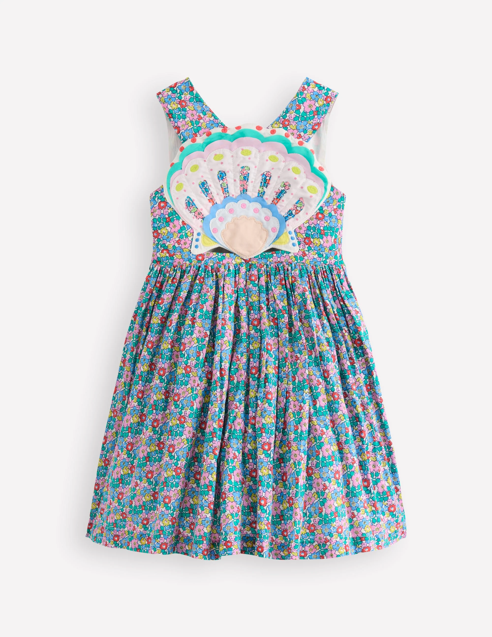 Zadie Applique Back Dress-Multi Flowerbed Shell - Image 2