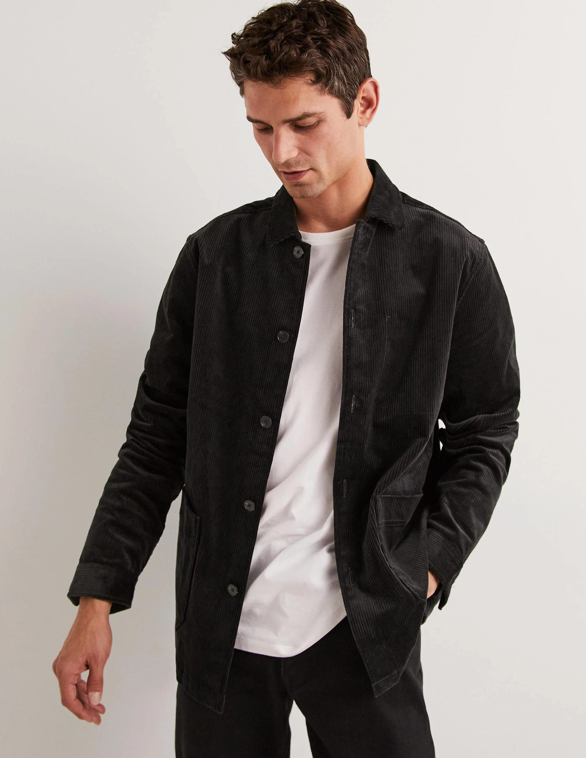 Chunky Cord Shacket-Dark Grey - Image 3