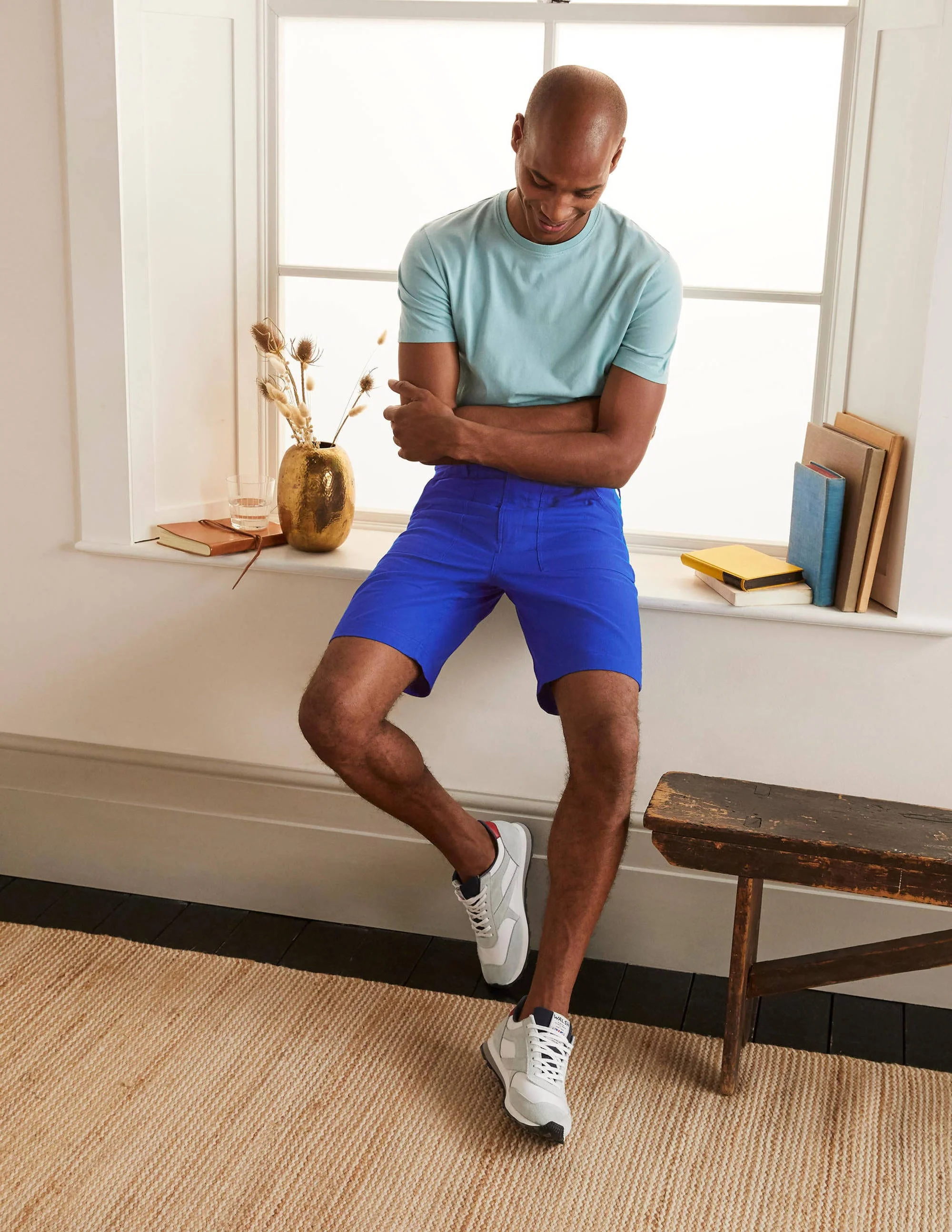 Linen Blend Easy Shorts-Regal Blue - Image 2