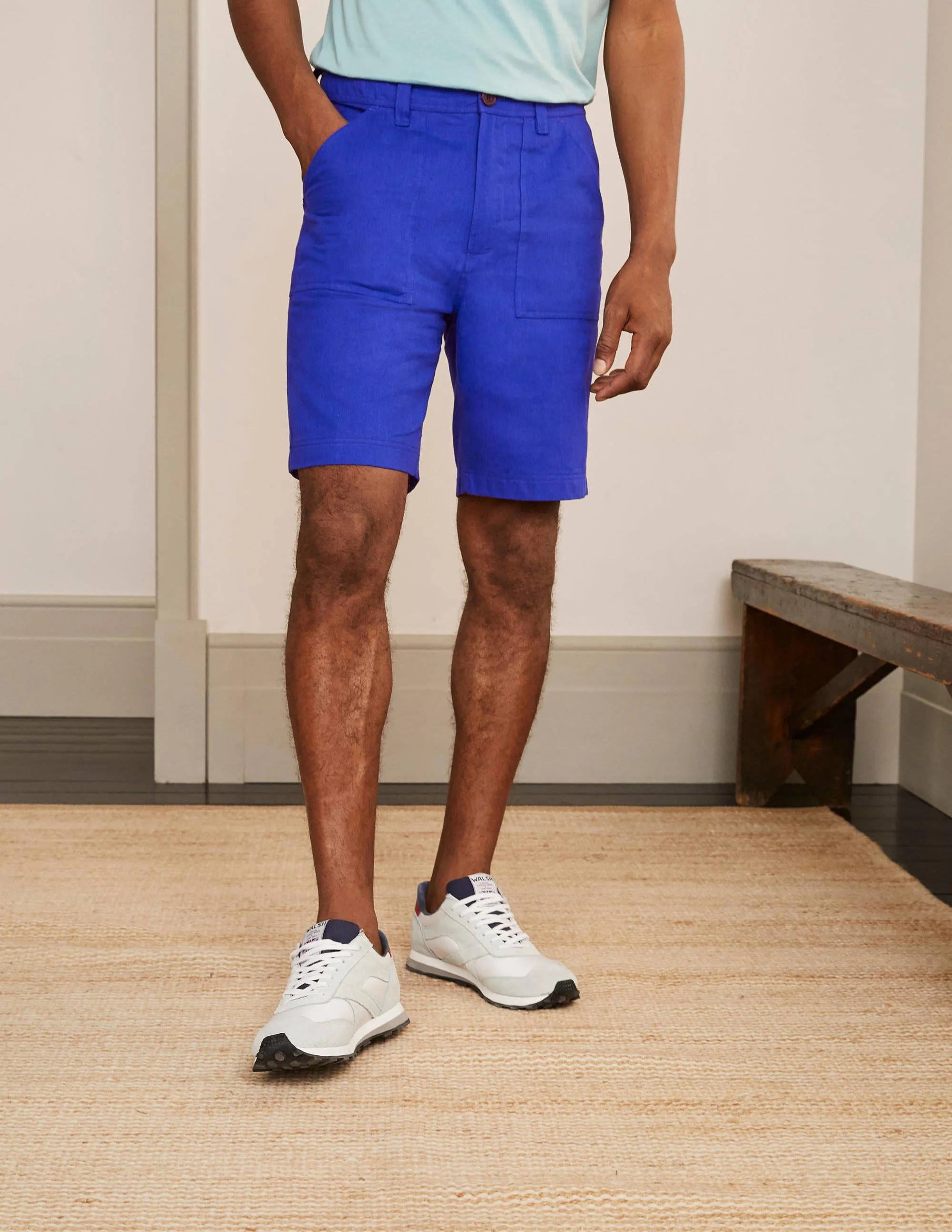 Linen Blend Easy Shorts-Regal Blue - Image 4