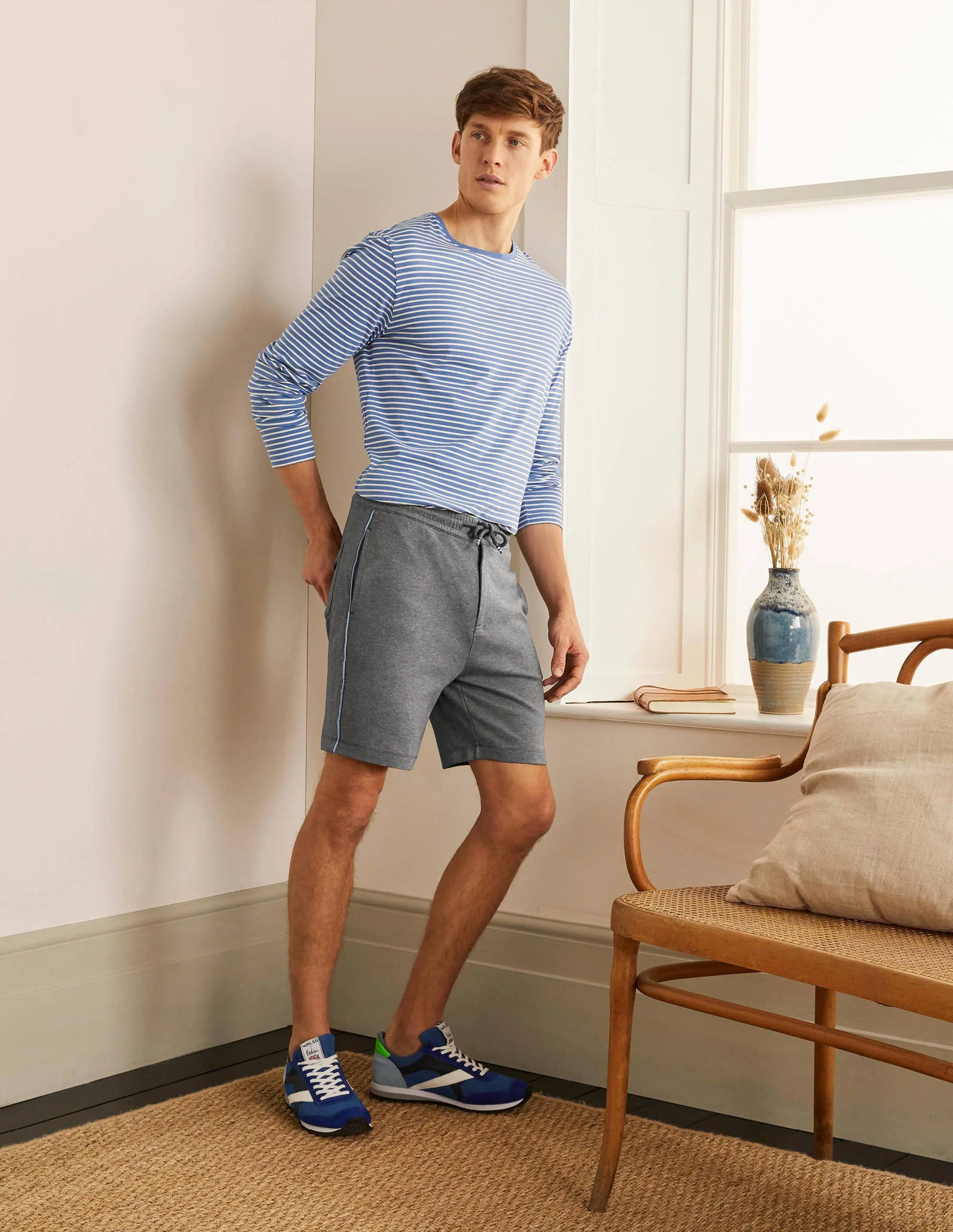 Rye Jogger Shorts-Charcoal Marl - Image 2