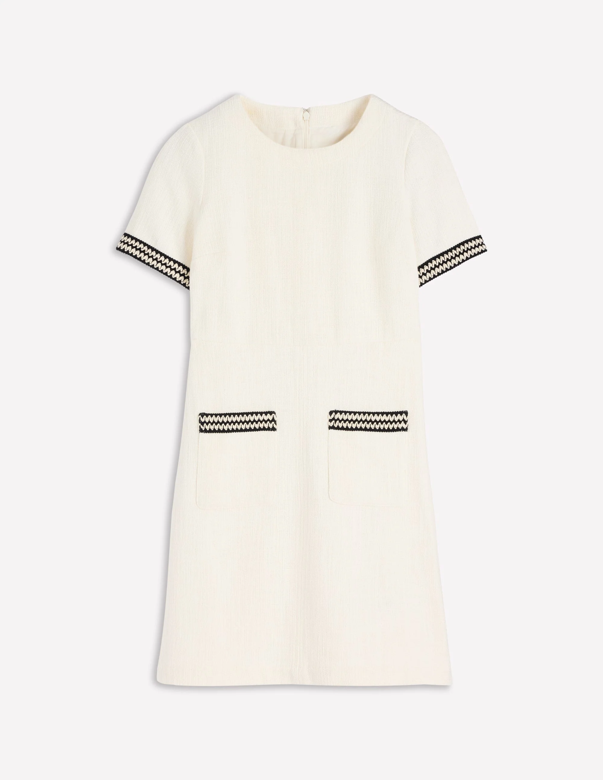 A-Line Trim Short Dress-Ivory - Image 6