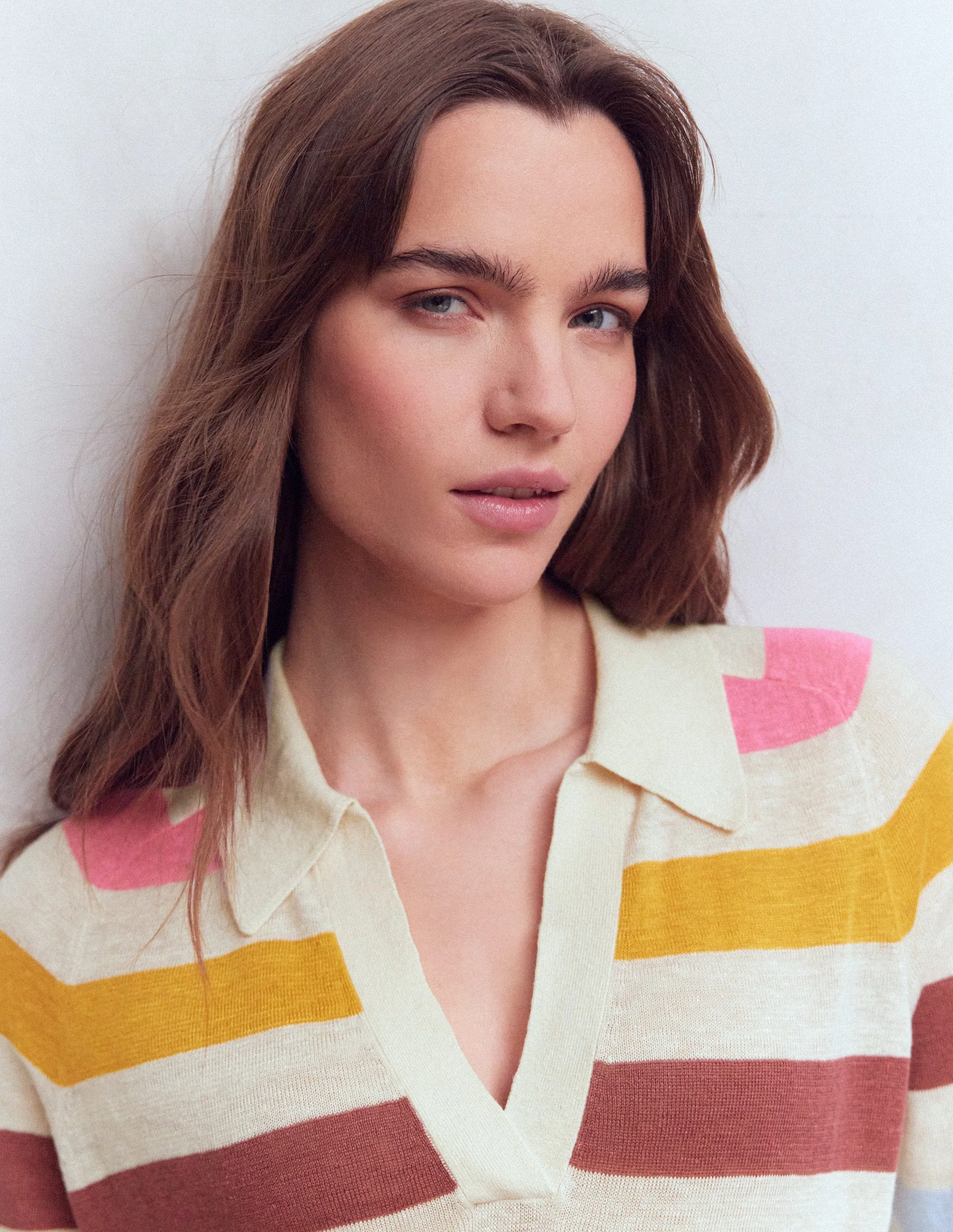 Agnes Collared Linen Jumper-Multi, Rainbow - Image 2