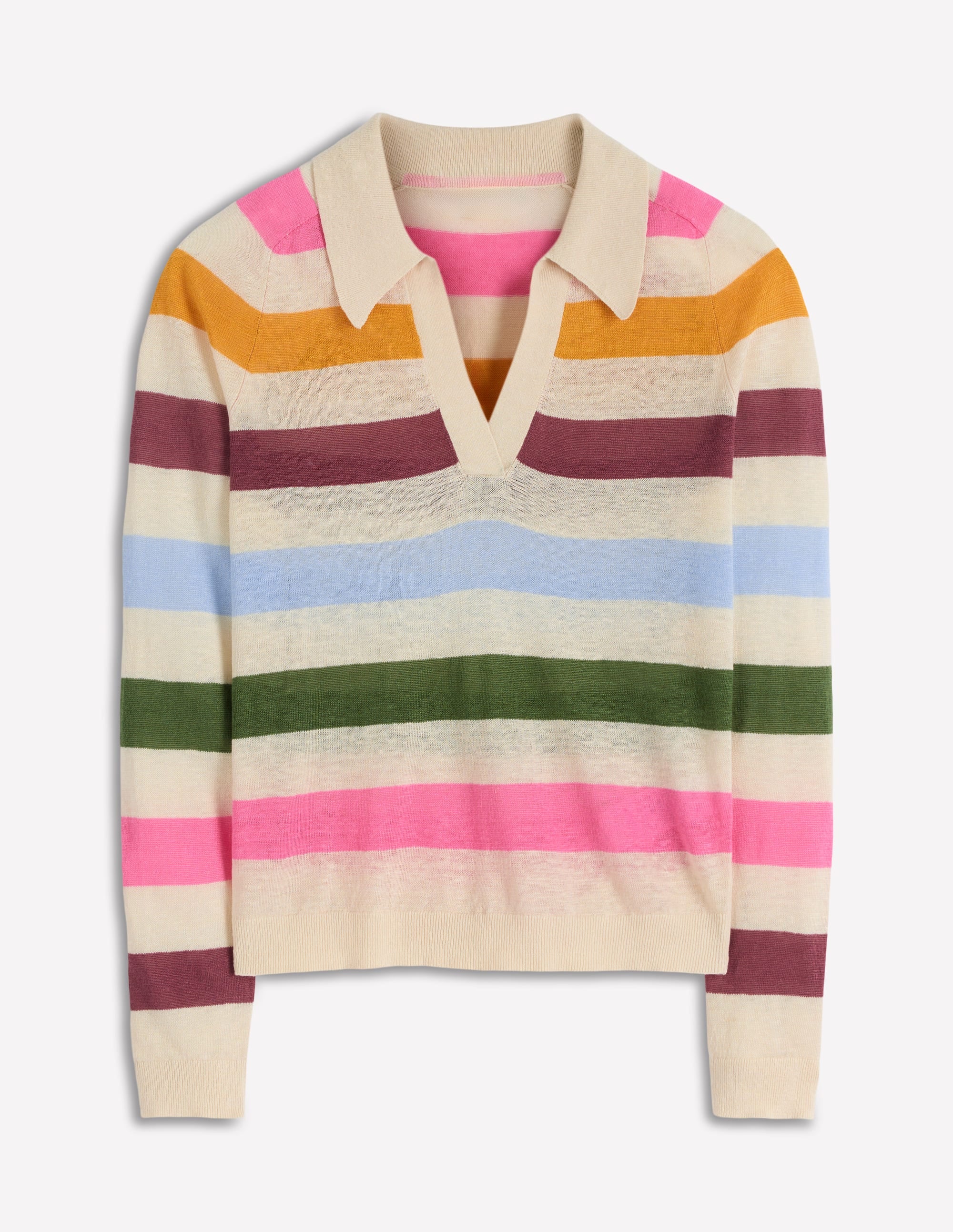 Agnes Collared Linen Jumper-Multi, Rainbow - Image 6