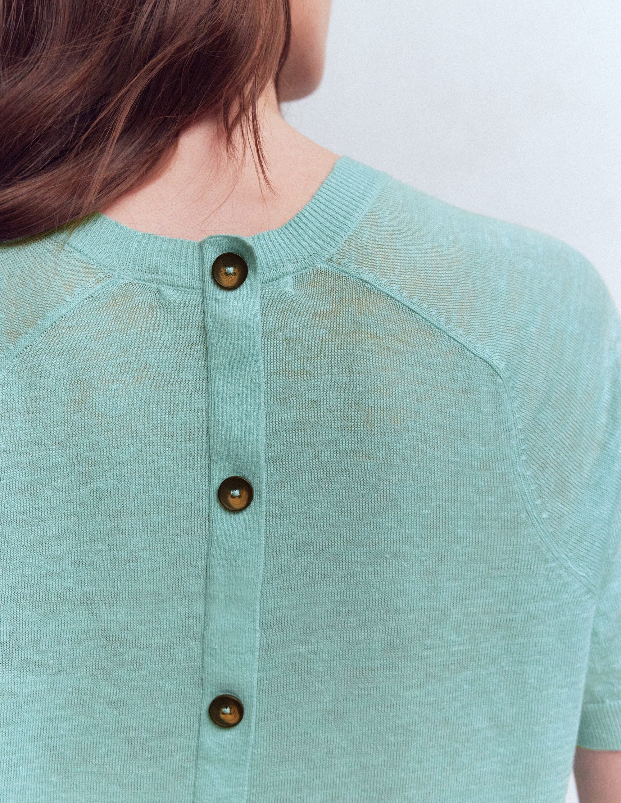 Agnes Linen Button T-Shirt-Seamist Blue - Image 3