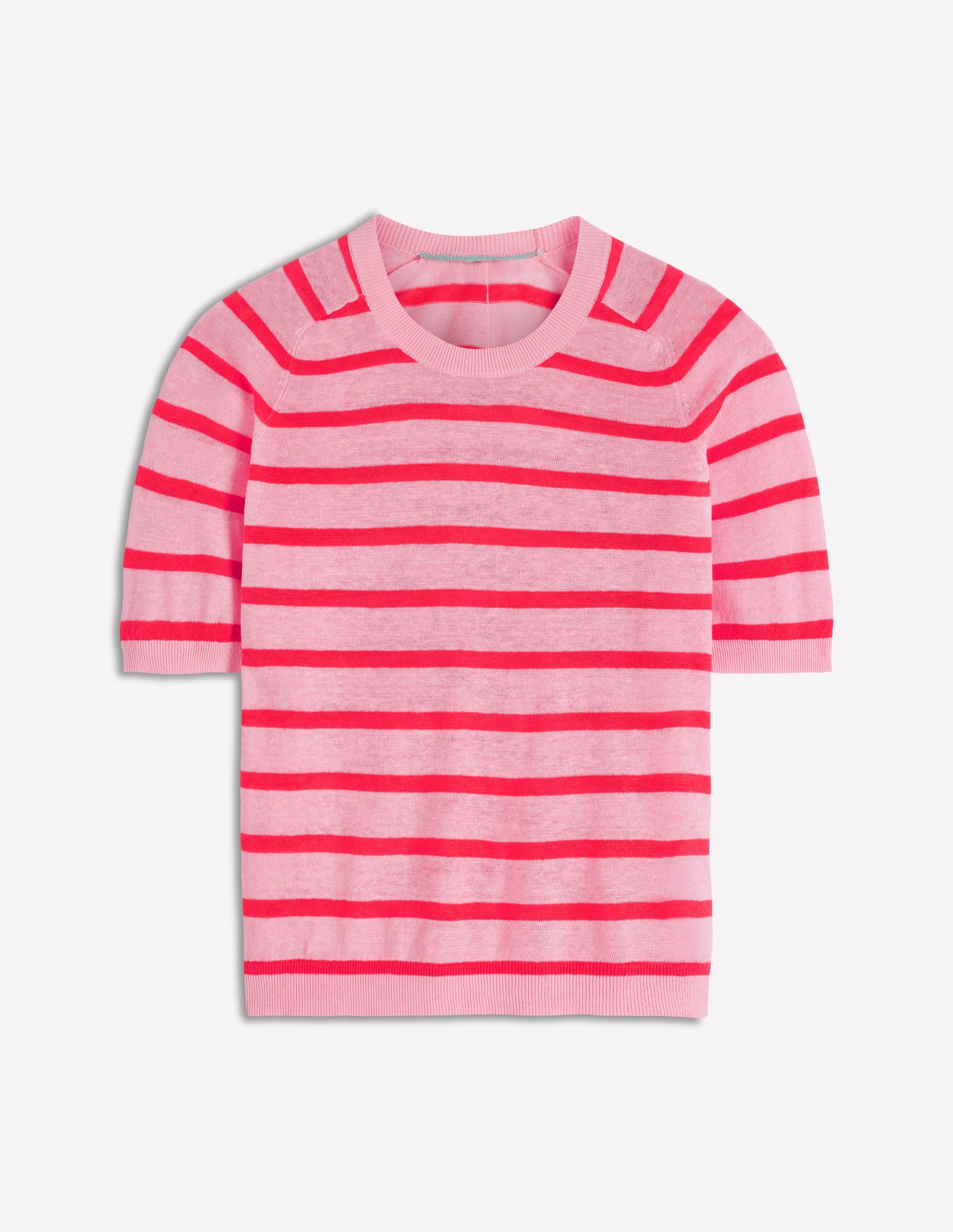 Agnes Linen Button T-Shirt-Sunkissed Coral / Formica Pink - Image 5