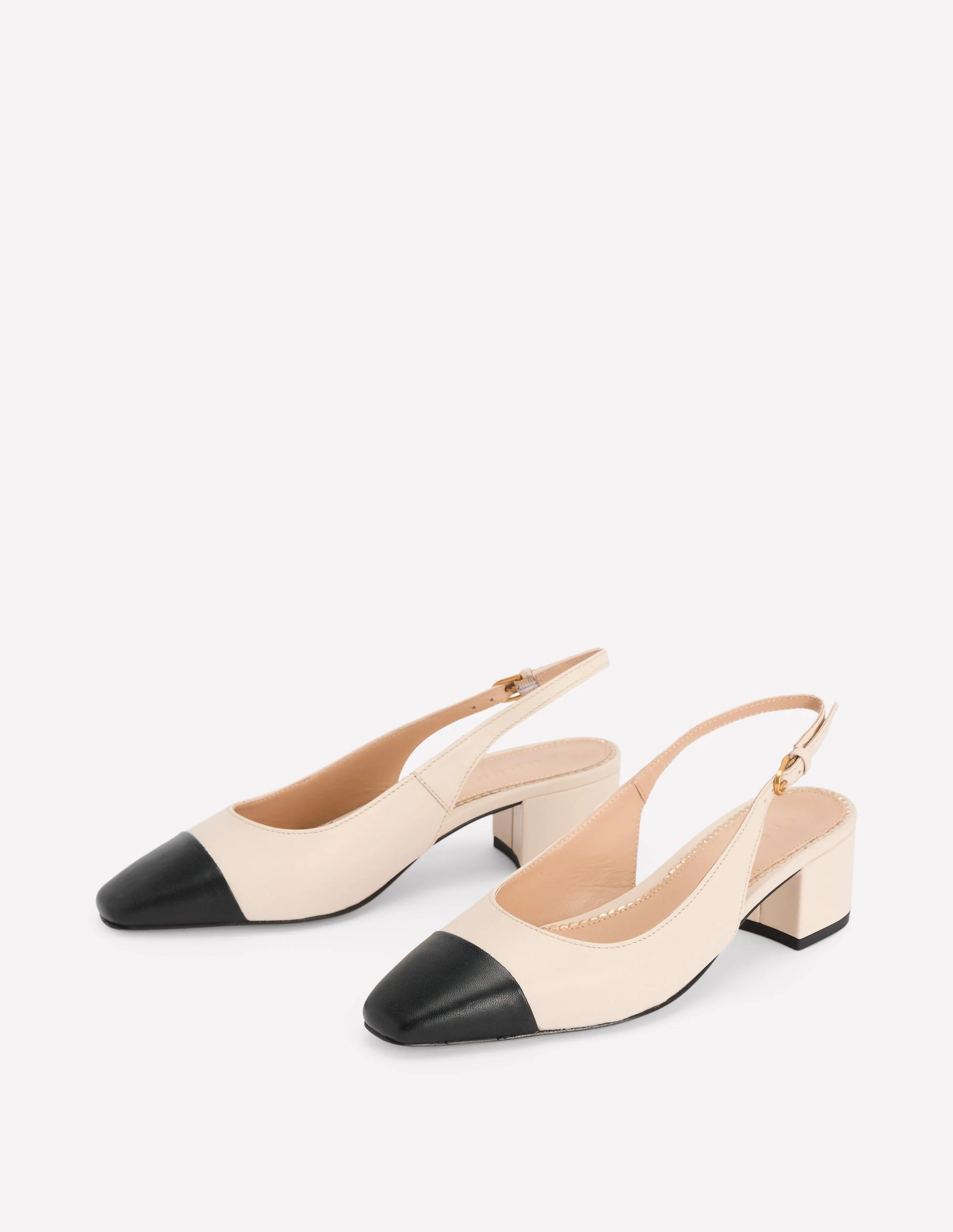 Ailsa Block Heel Slingbacks-Ecru - Image 3