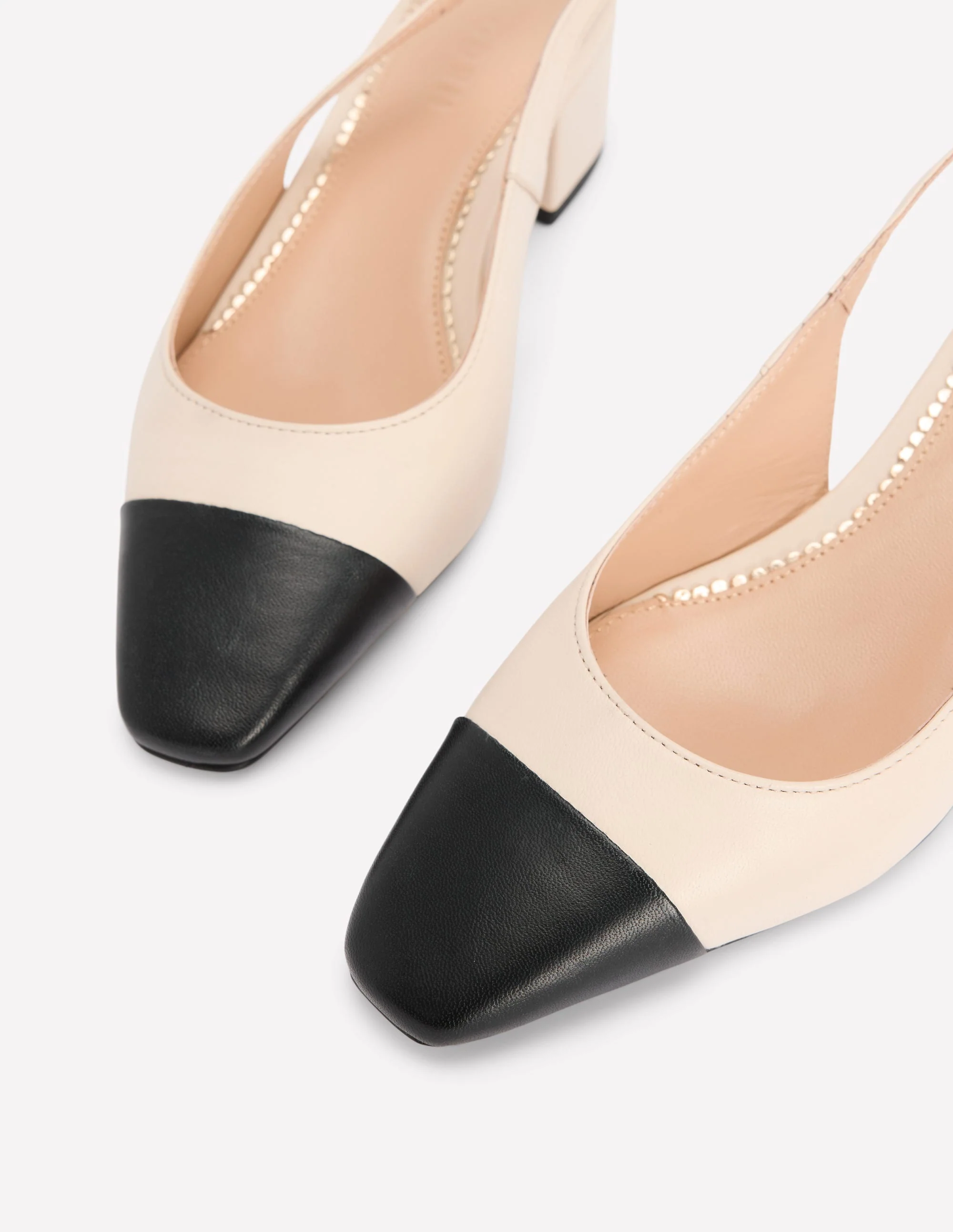 Ailsa Block Heel Slingbacks-Ecru - Image 4