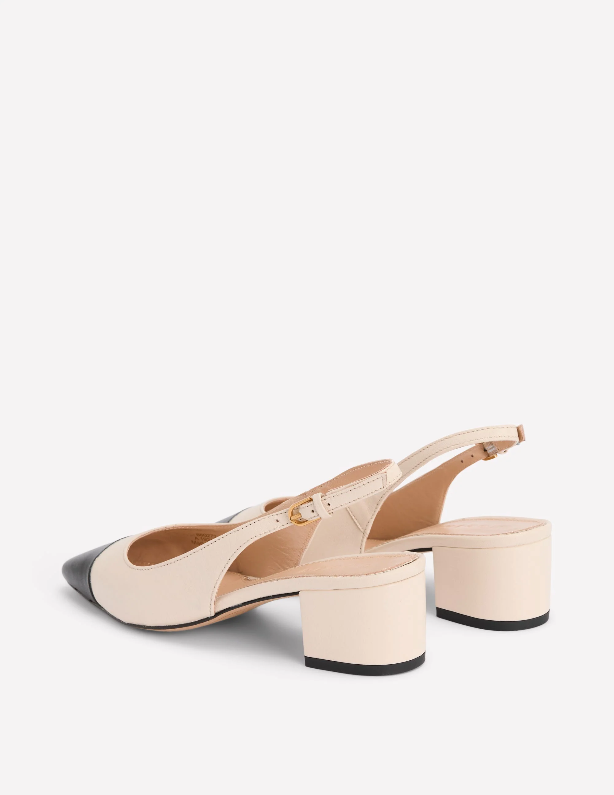 Ailsa Block Heel Slingbacks-Ecru - Image 5