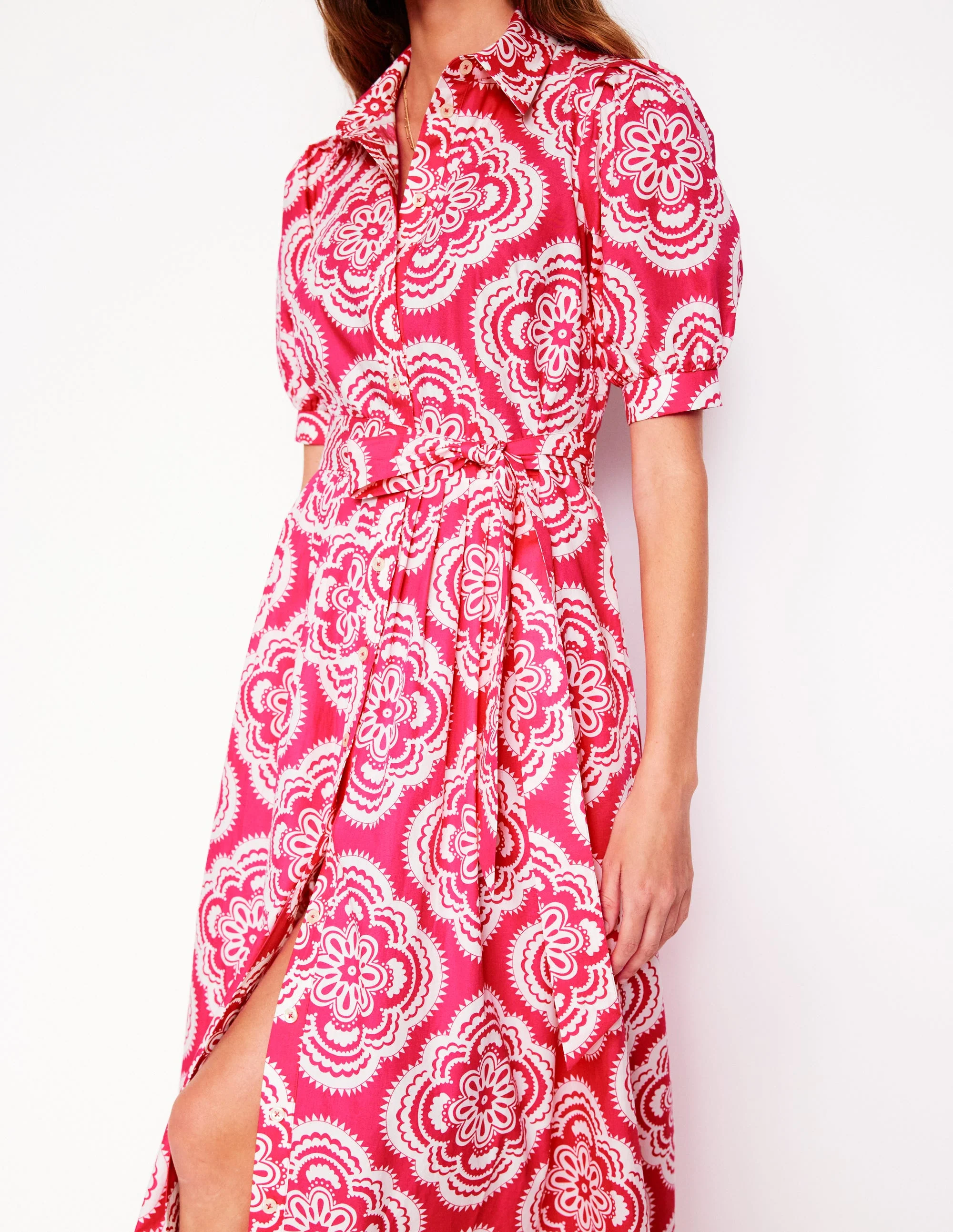 Alexa Maxi Shirt Dress-Pink Peony, Botanic Blush - Image 2