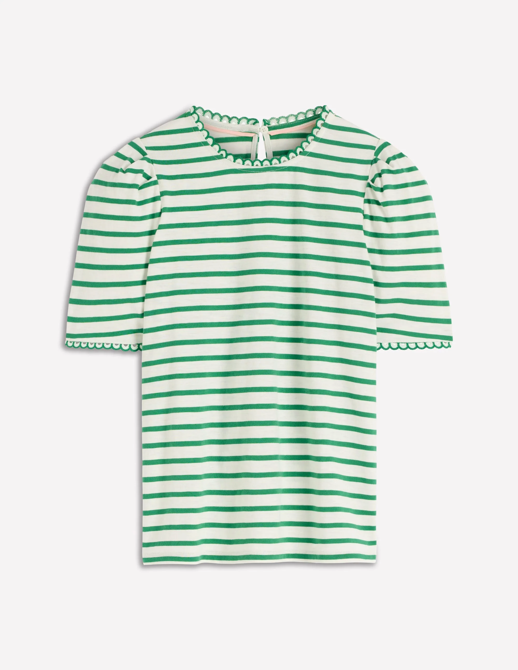 Ali Scallop T-Shirt-Ivory and Amazon Stripe - Image 5