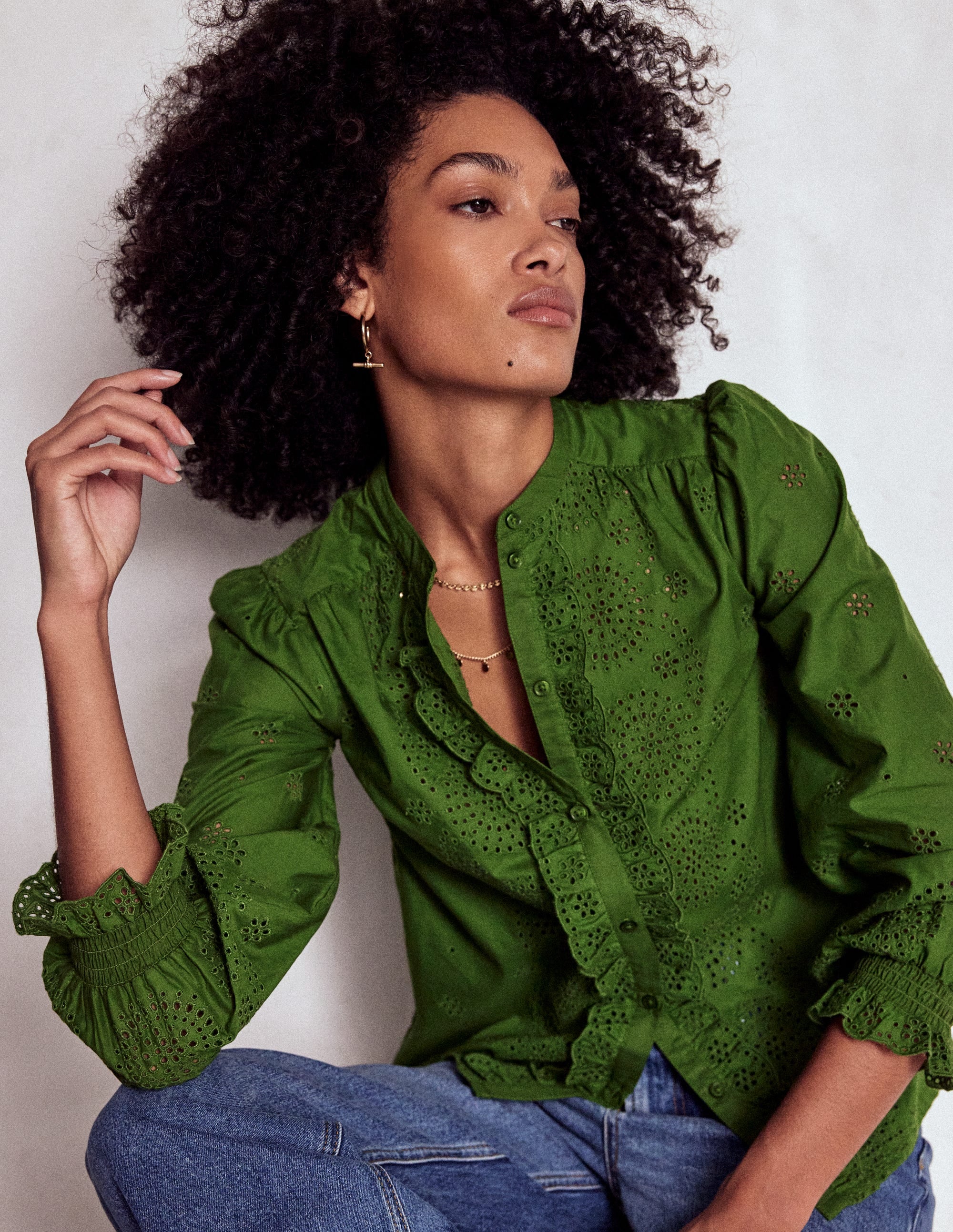Alice Broderie Top-Promenade Green