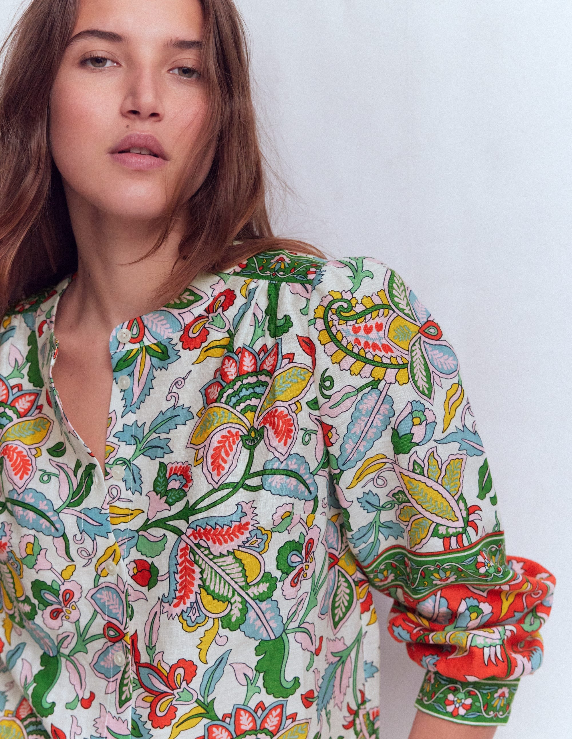 Alicia Linen Top-Multi, Botanical Trail - Image 5