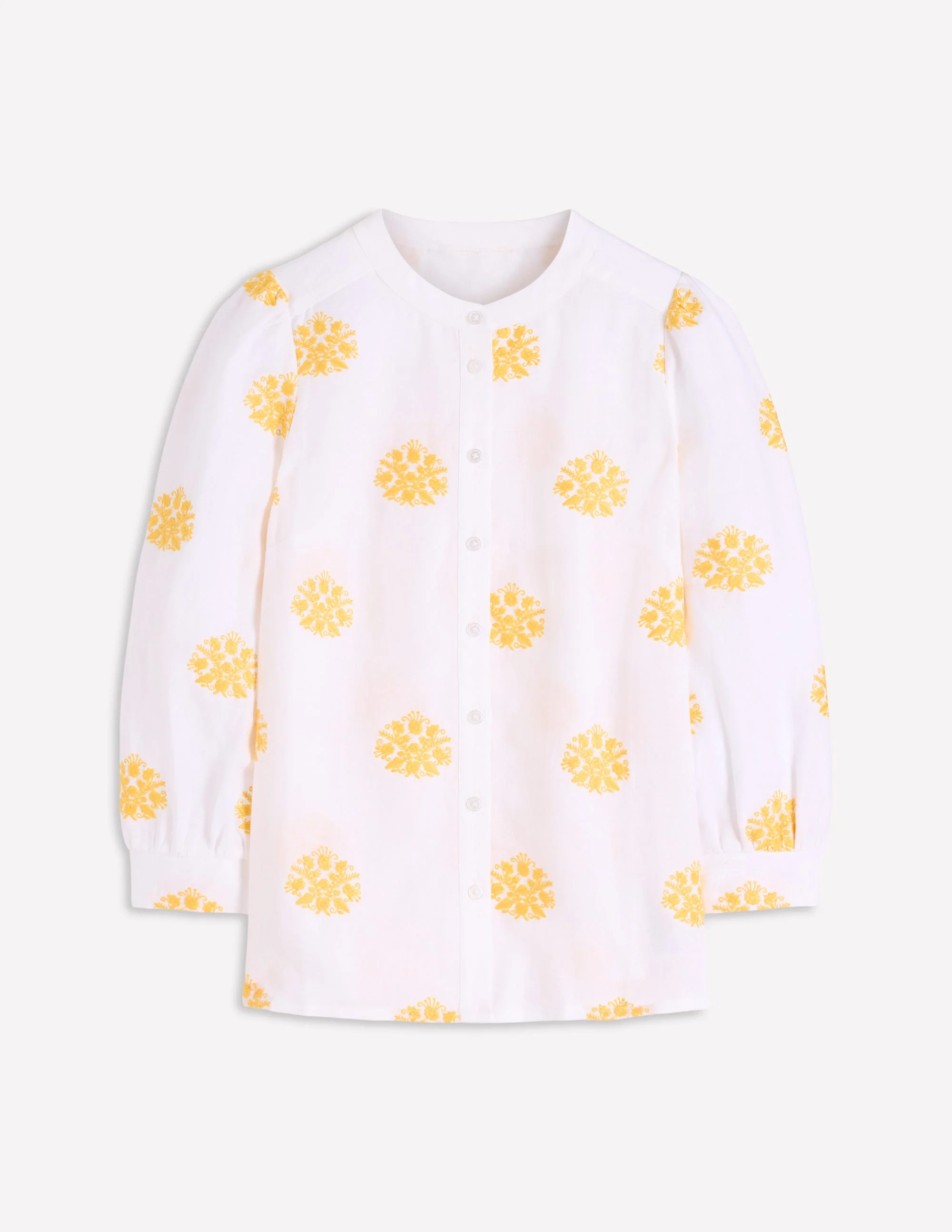 Alicia Linen Top-White, Floral embroidery - Image 6