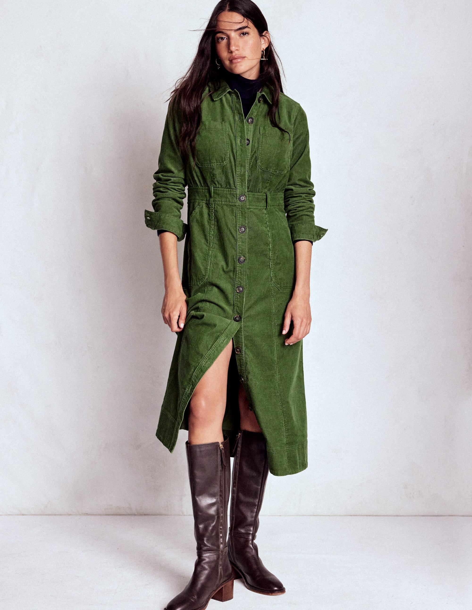 Amanda Cord Midi Dress-Fern - Image 5