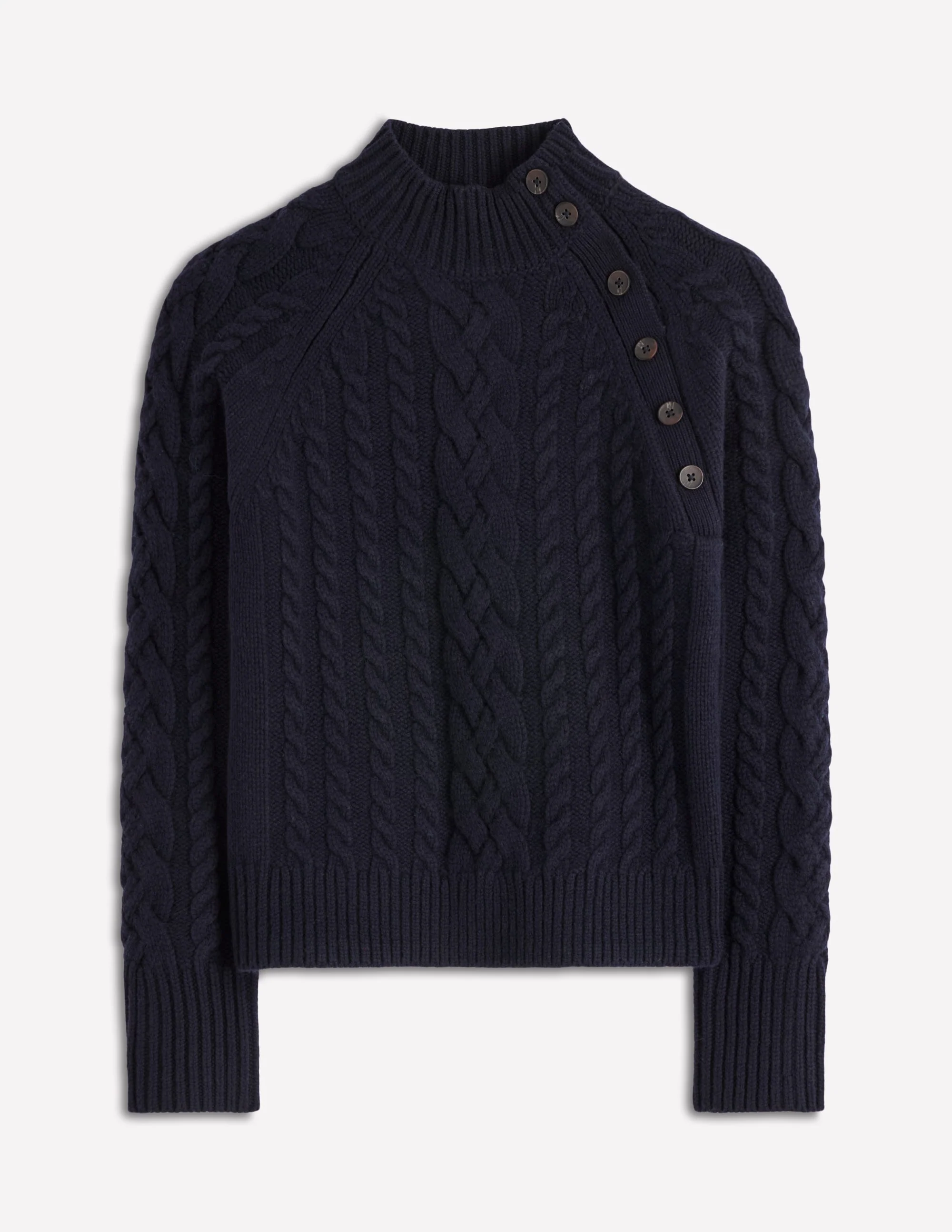 Amara Merino Cable Jumper-Navy - Image 5