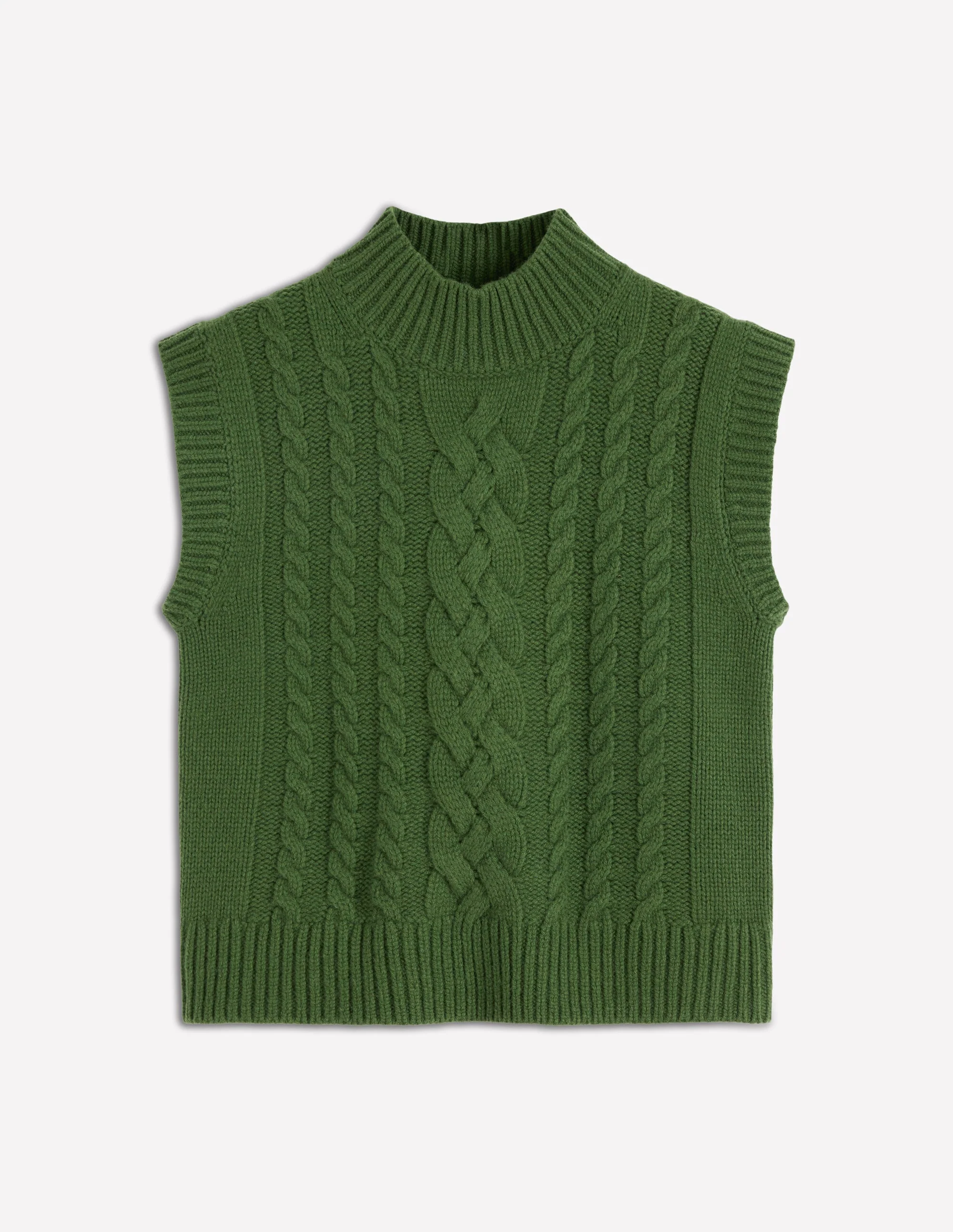 Amara Merino Cable Tank-Green Fir - Image 7