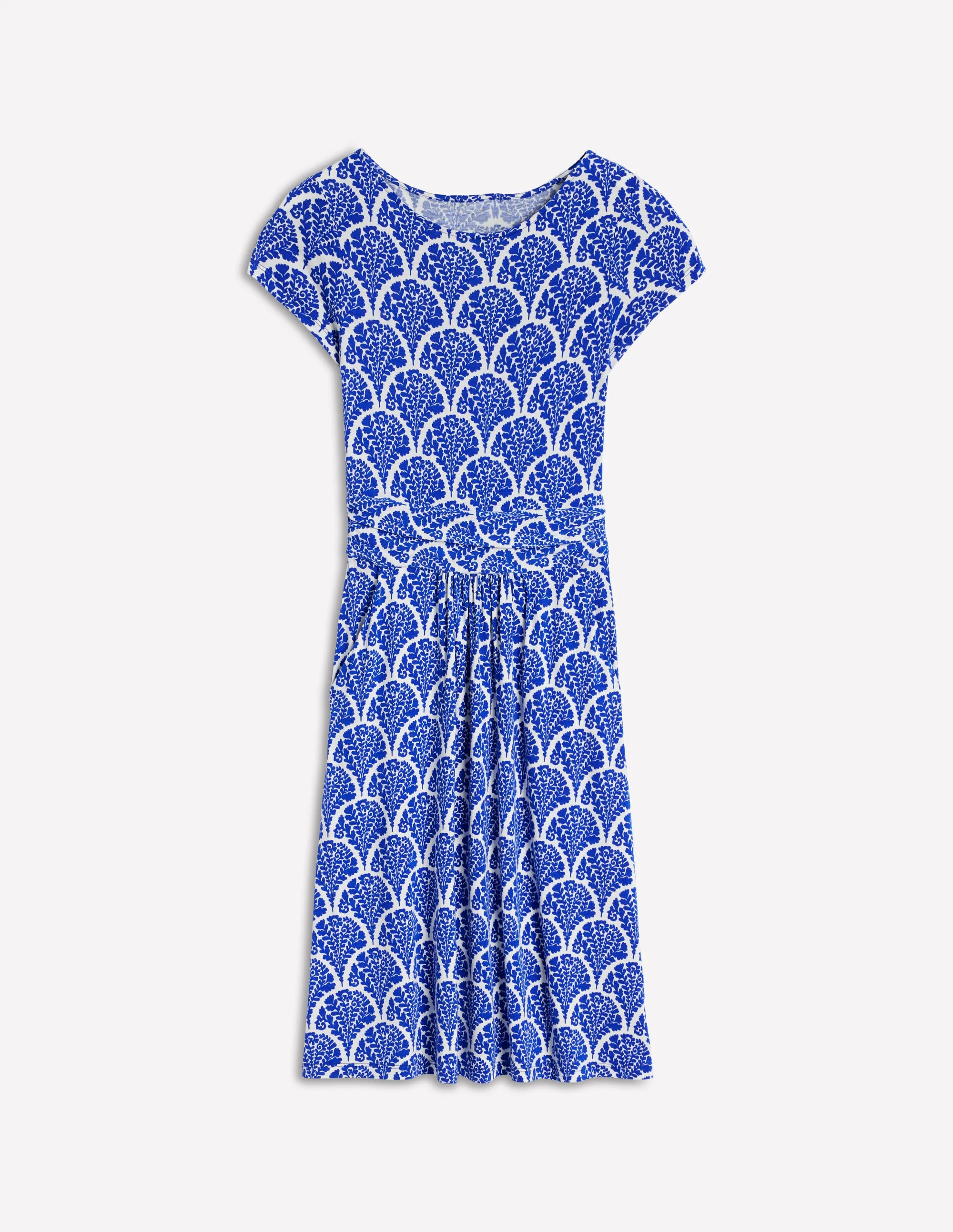 Amelie Jersey Dress-Bright Blue, Blossomy - Image 5