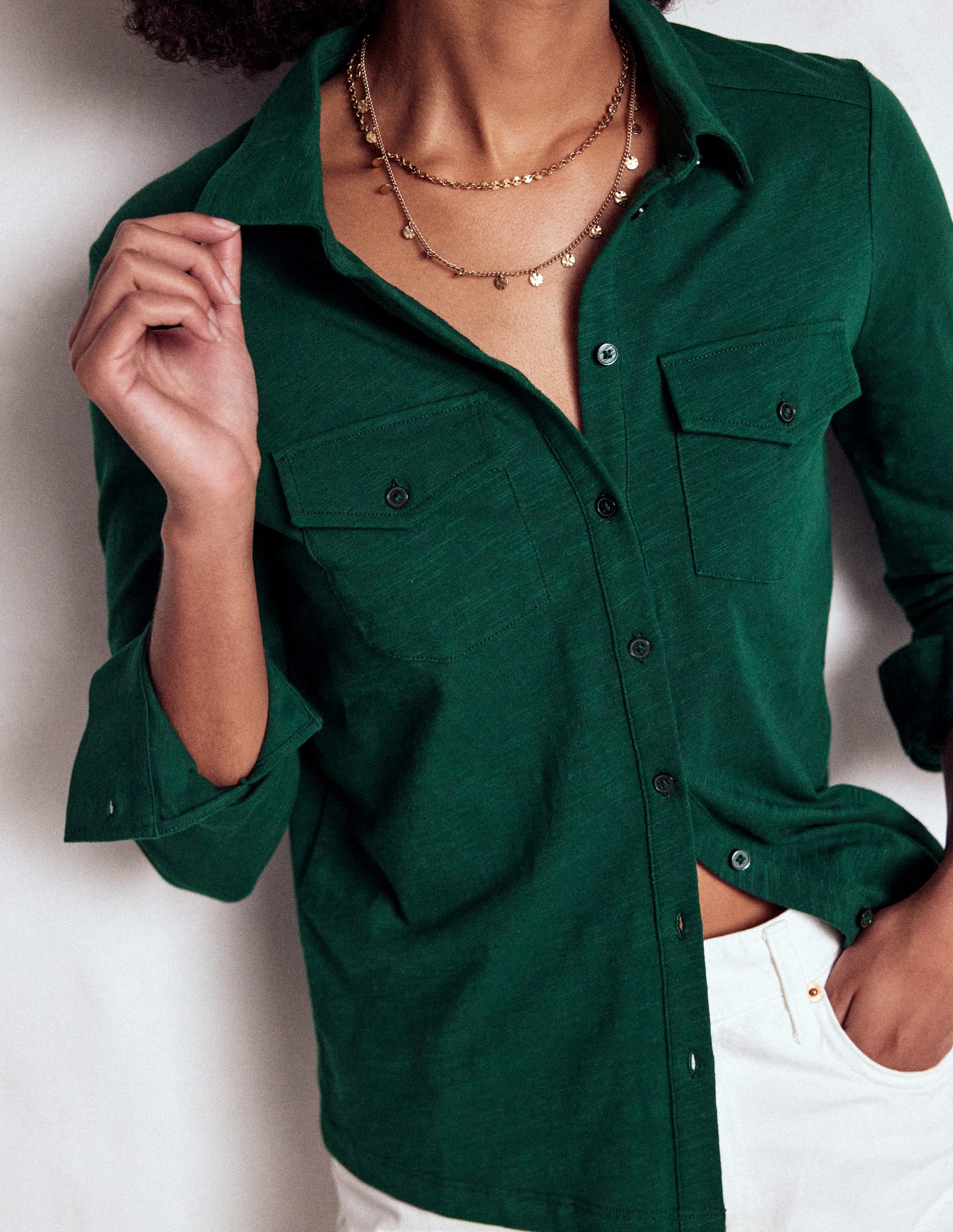 Amy Jersey Shirt-Emerald Night - Image 2