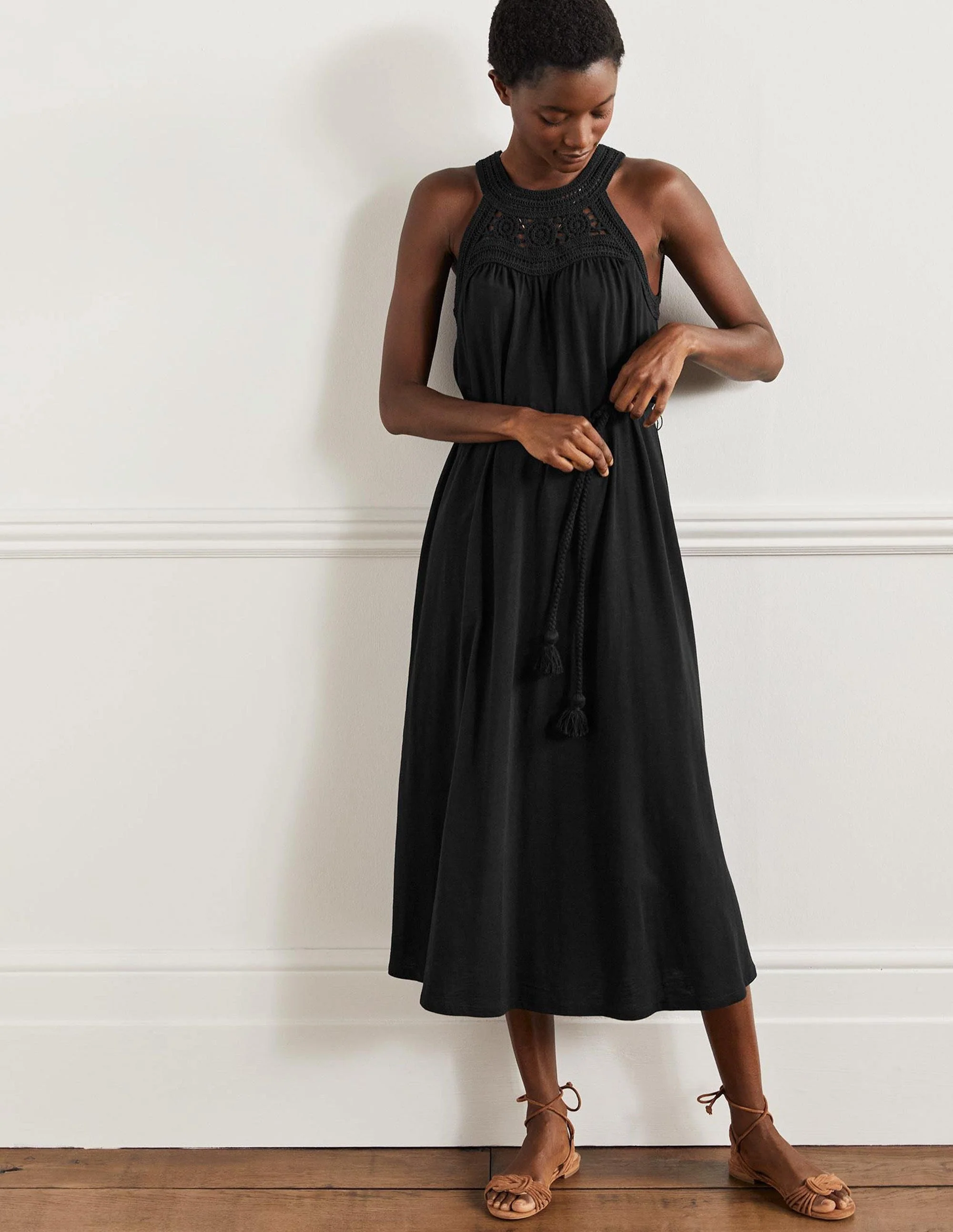 Anais Jersey Midi Dress-Black - Image 10