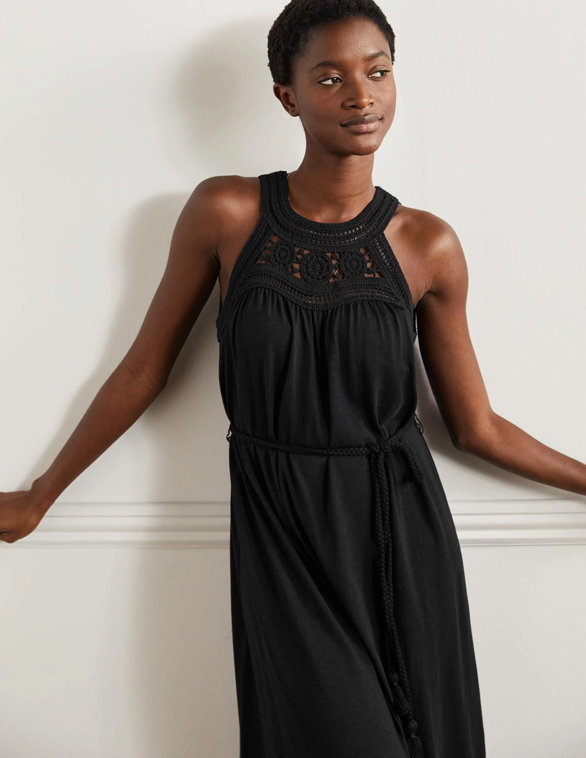 Anais Jersey Midi Dress-Black - Image 9