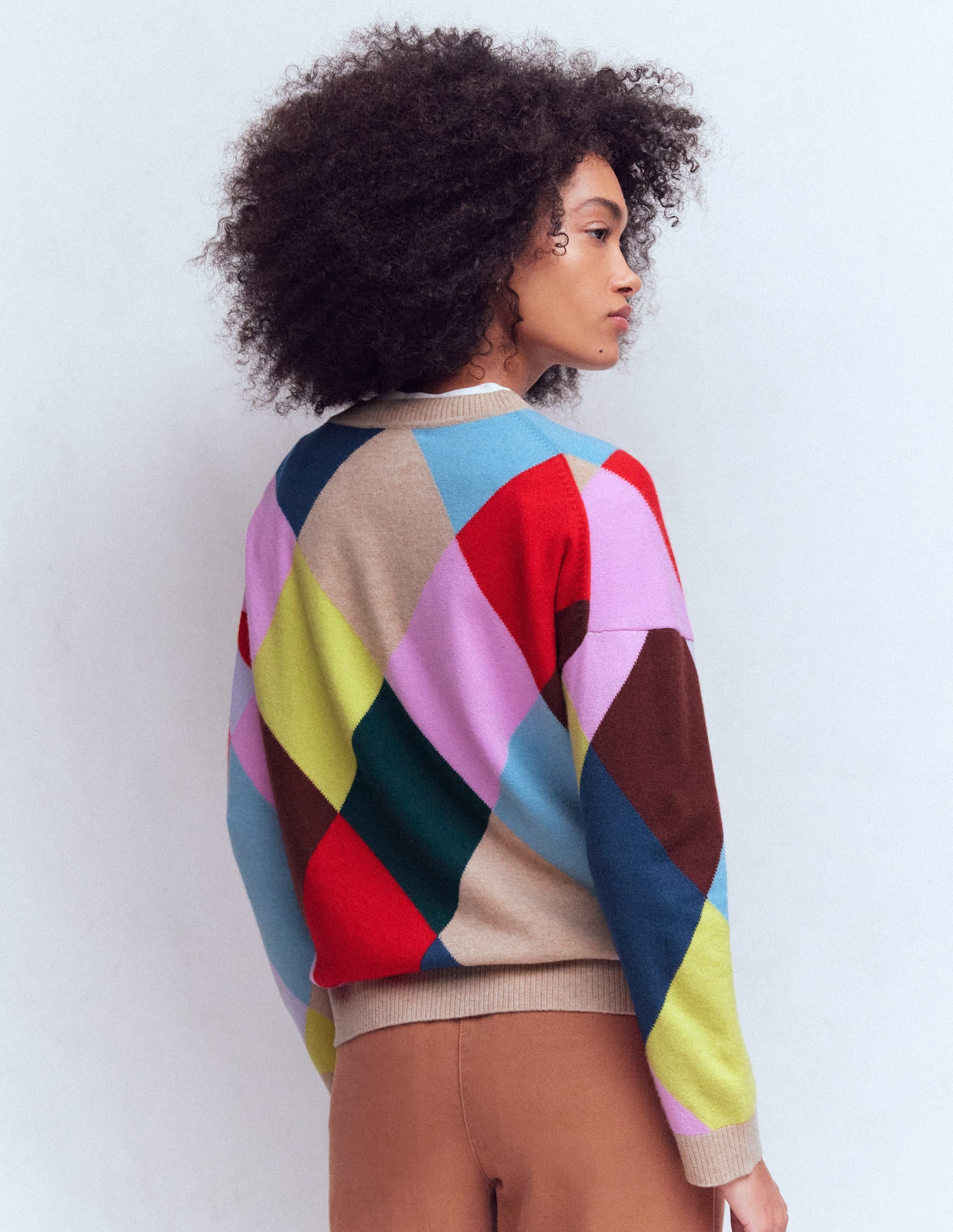 Anastasia Cashmere Jumper-Multi Harlequin Jumper - Image 3