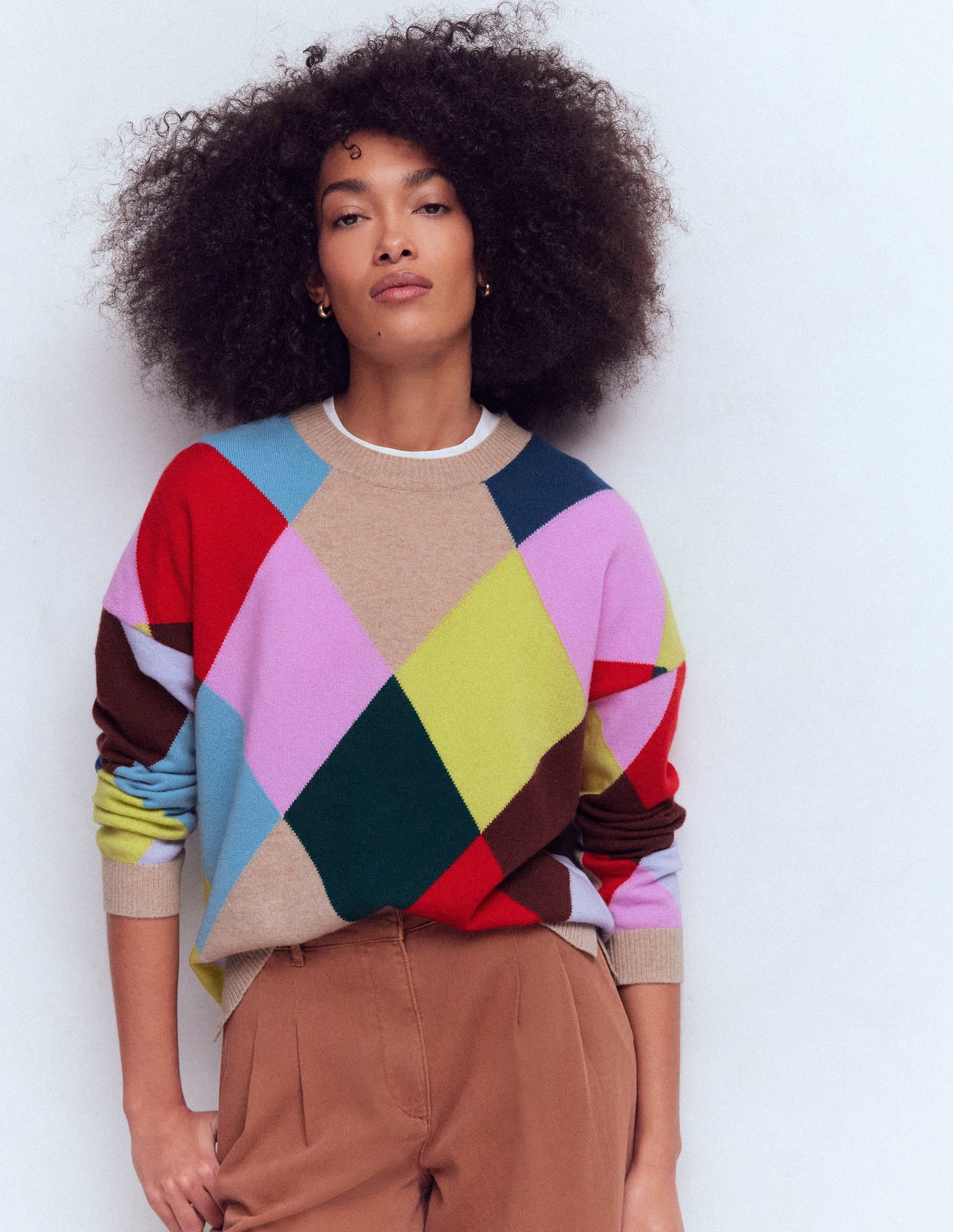 Anastasia Cashmere Jumper-Multi Harlequin Jumper - Image 5