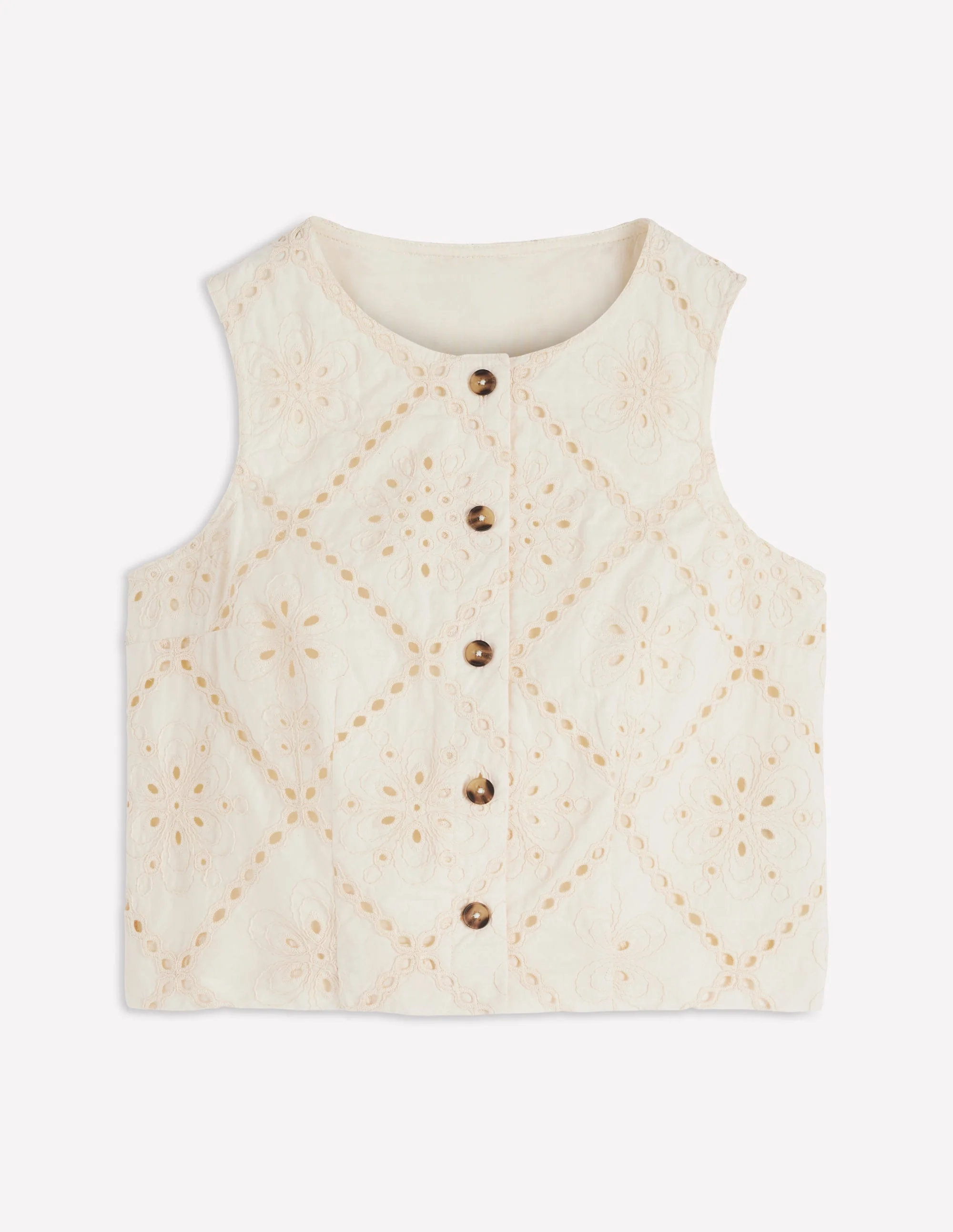 Andrea Cotton Shell Top-Ivory broderie - Image 6
