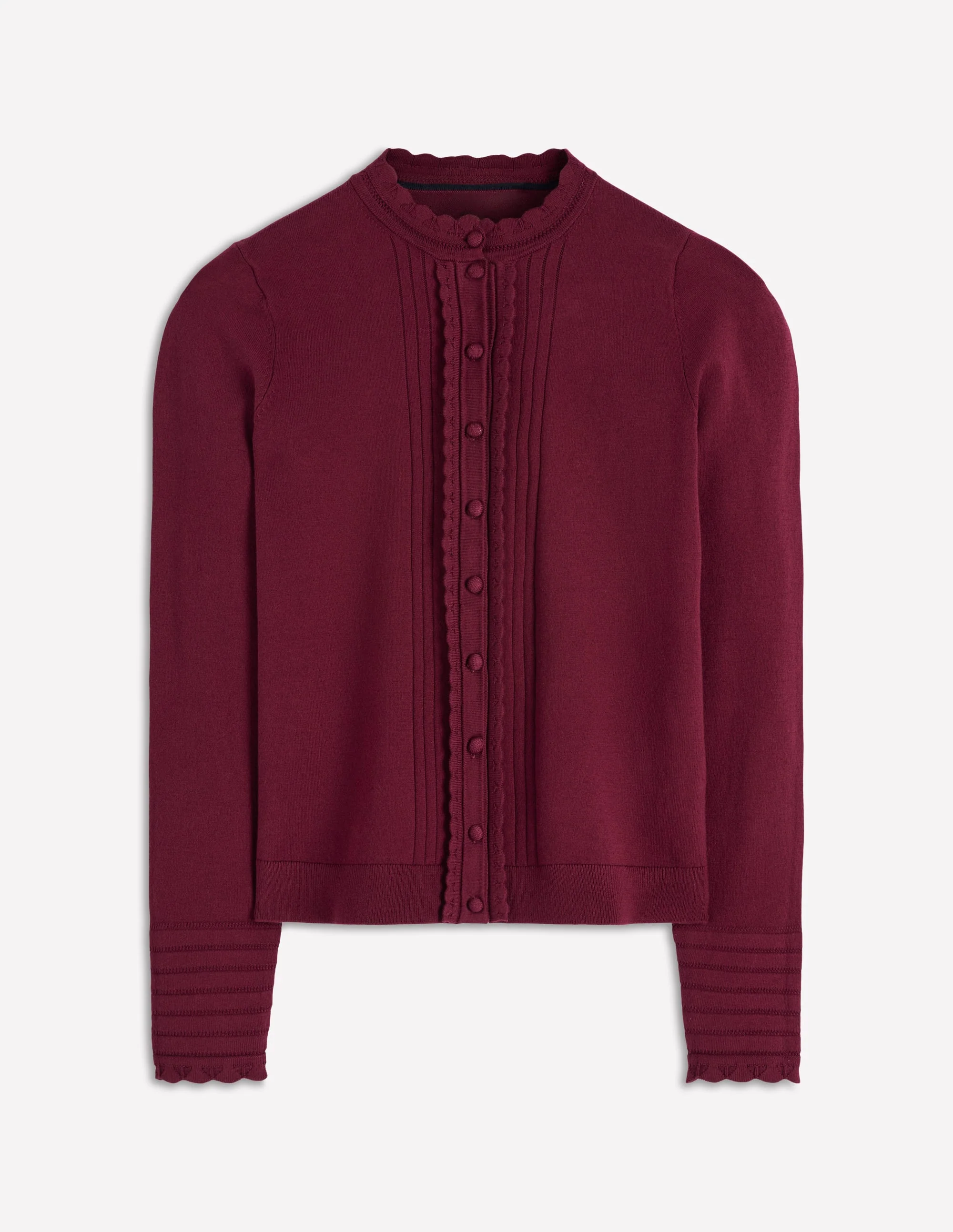 Angela Cotton Scallop Cardigan-Deep Wisteria - Image 5