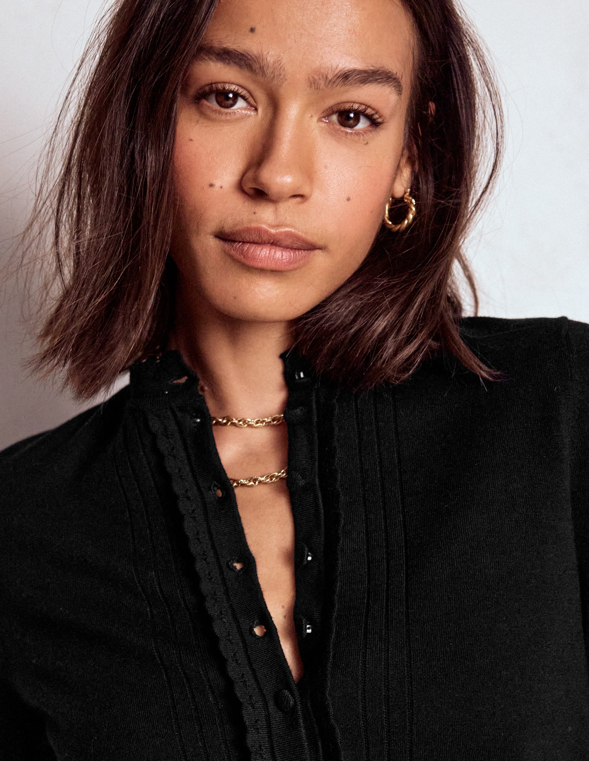 Angela Cotton Scallop Jumper-Black - Image 2