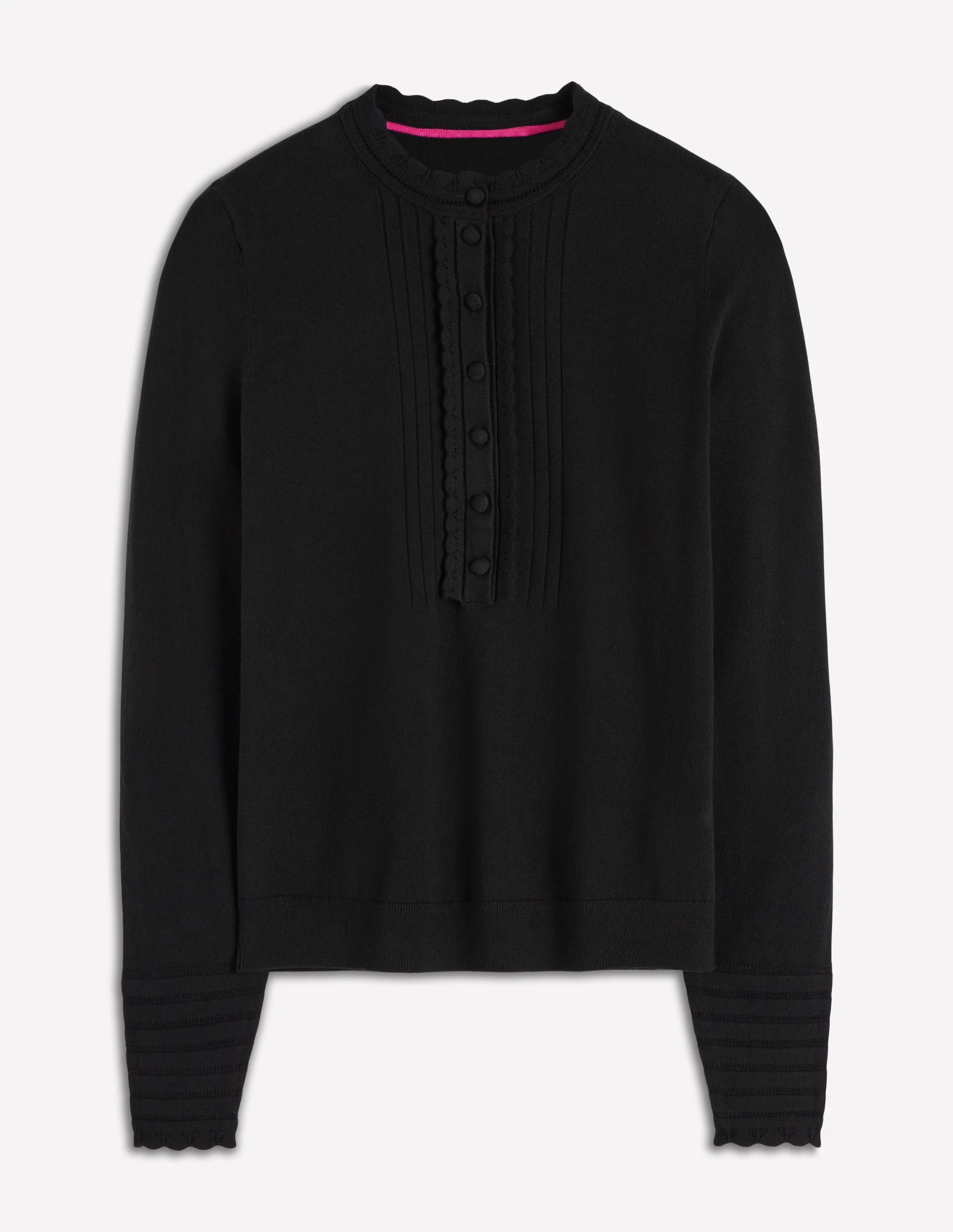 Angela Cotton Scallop Jumper-Black - Image 6