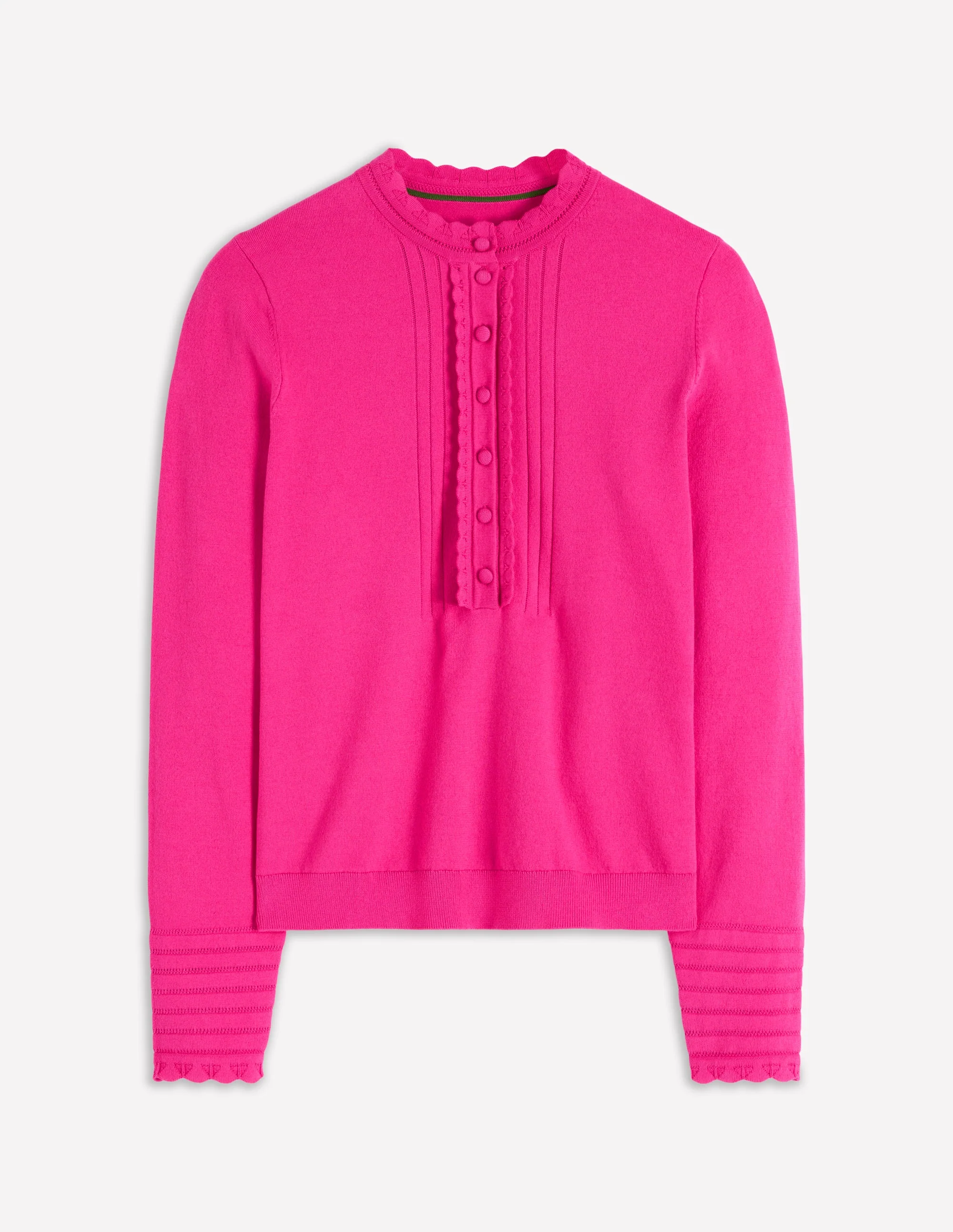 Angela Cotton Scallop Jumper-Pink Heather - Image 6