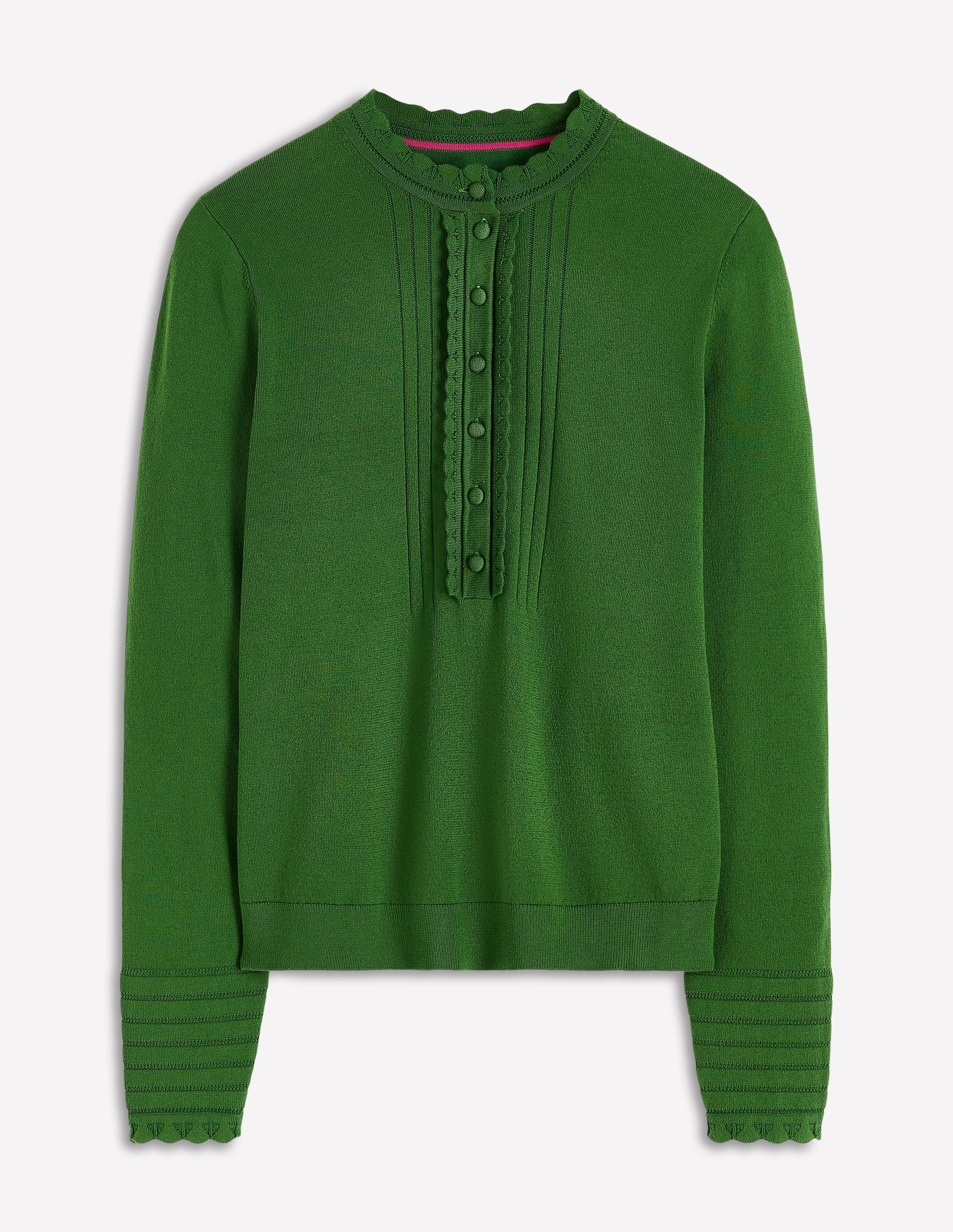 Angela Cotton Scallop Jumper-Promenade Green - Image 3