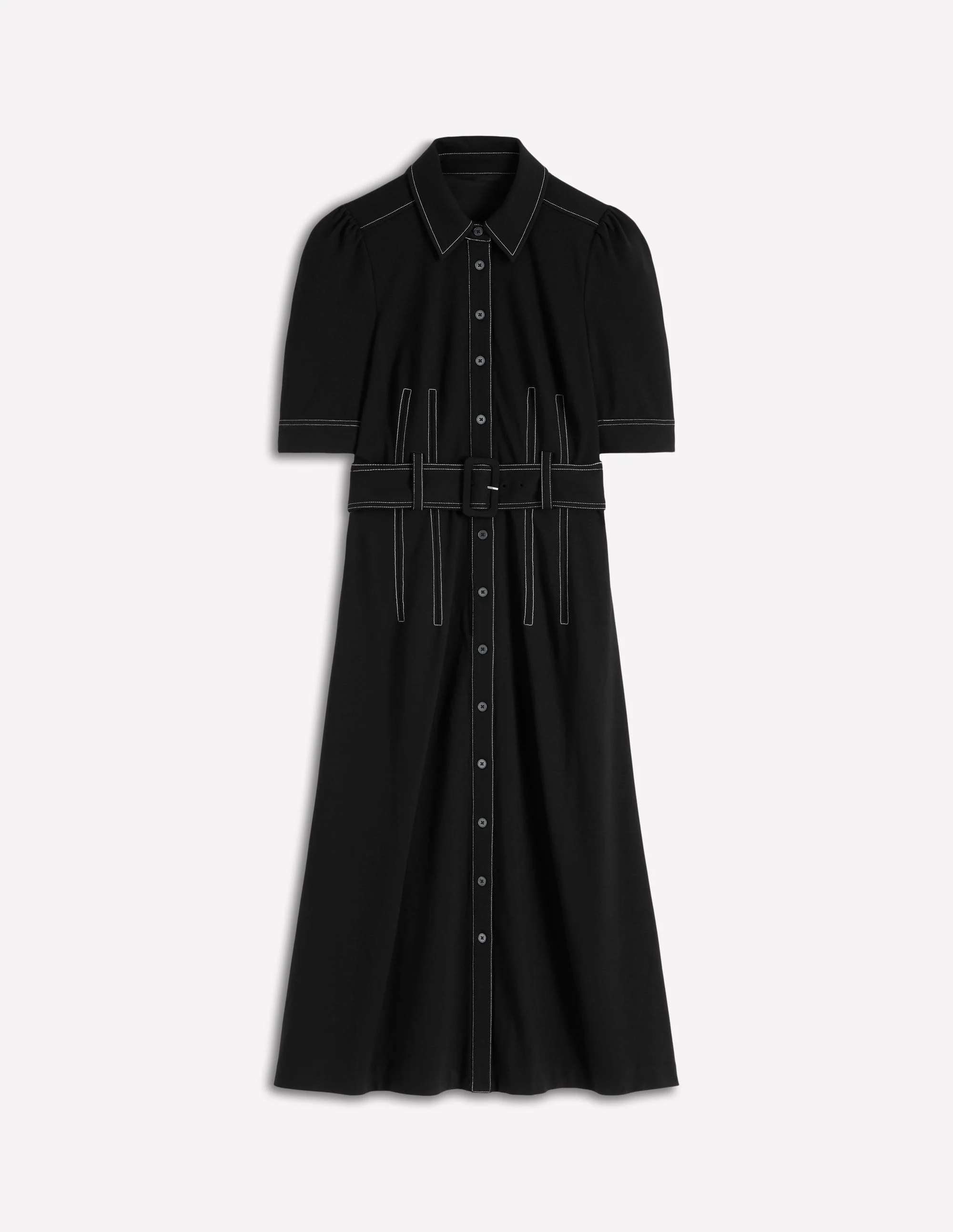 Anita Ponte Shirt Dress-Black - Image 5
