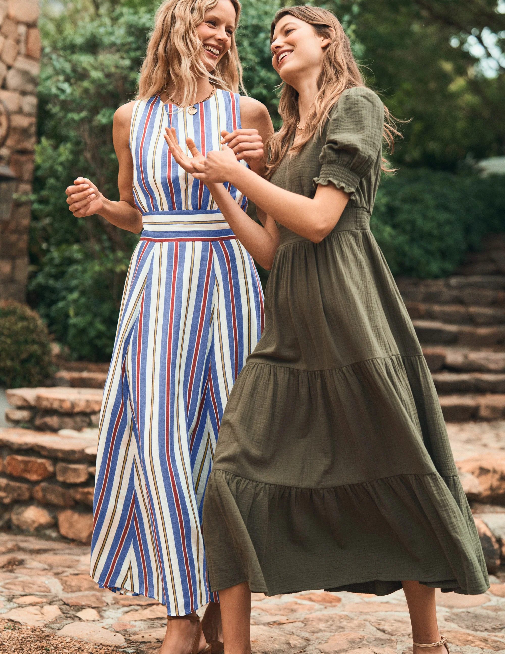 Anna Double Cloth Midi Dress-Woodland Green - Image 2