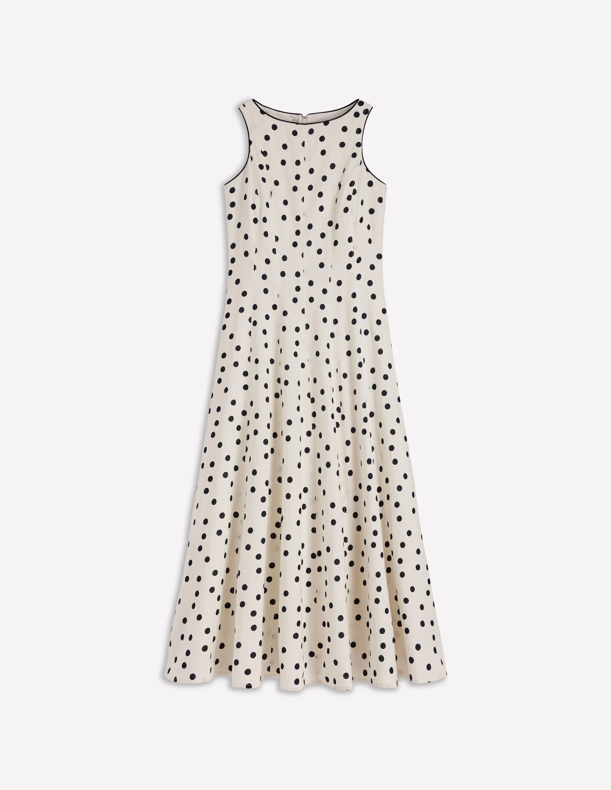 Annet Linen Blend Midi Dress-Ivory Painted Dot Spaced - Image 4