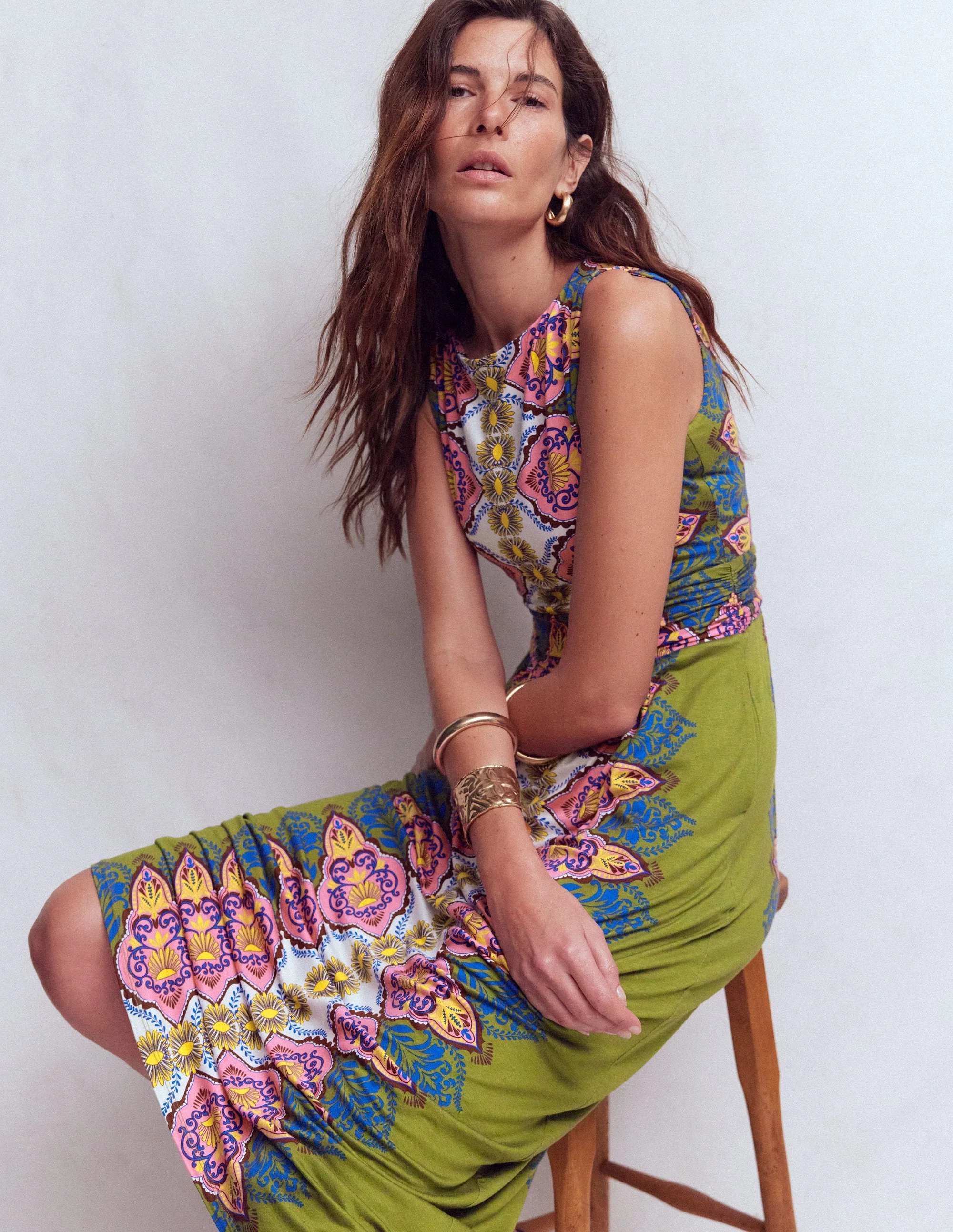 Antonia Jersey Maxi Dress-Multi, Ornamental Garden - Image 5